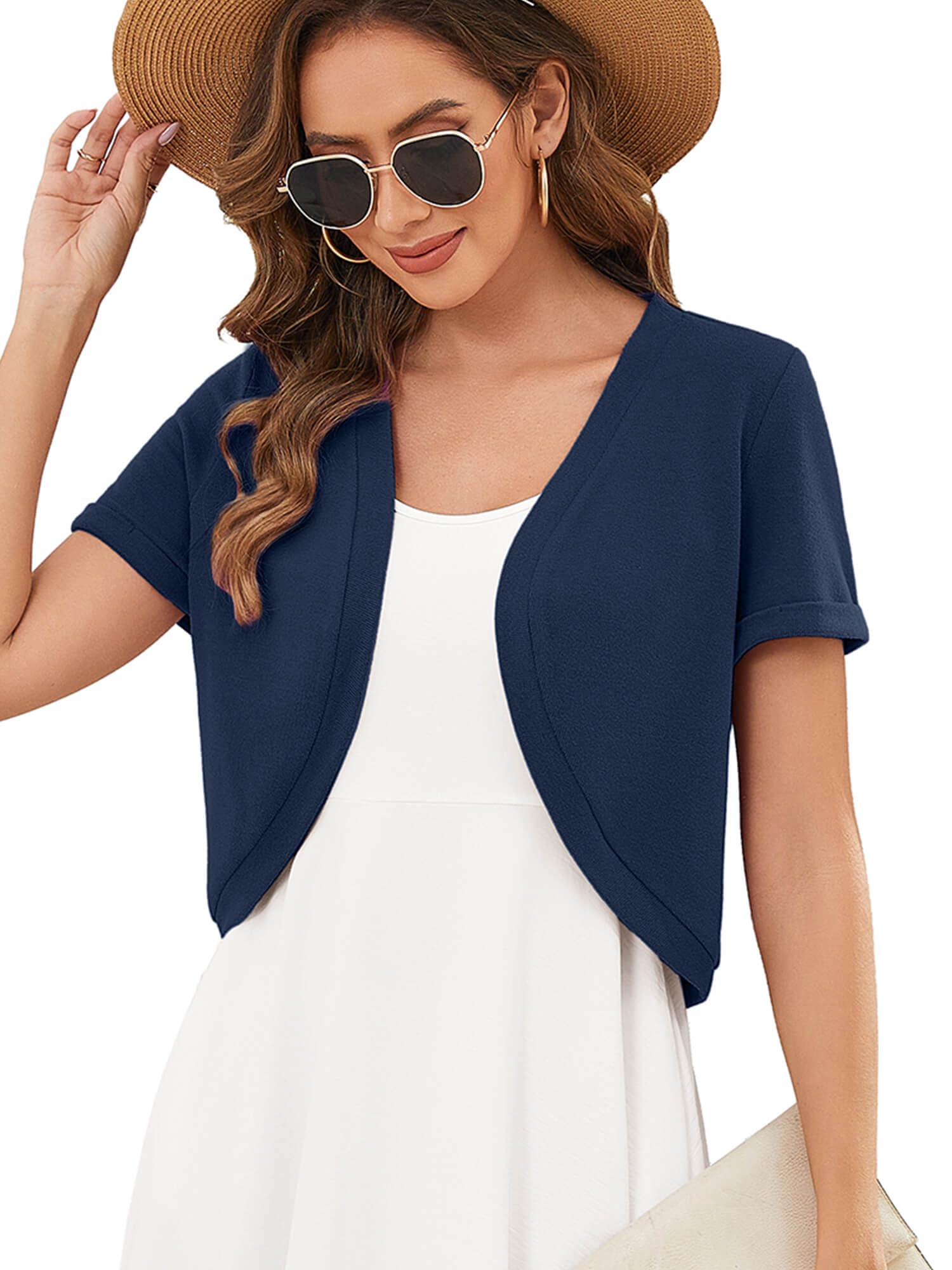 Heymoments Women's Short Sleeve Shrugs Summer Cardigan for Dress