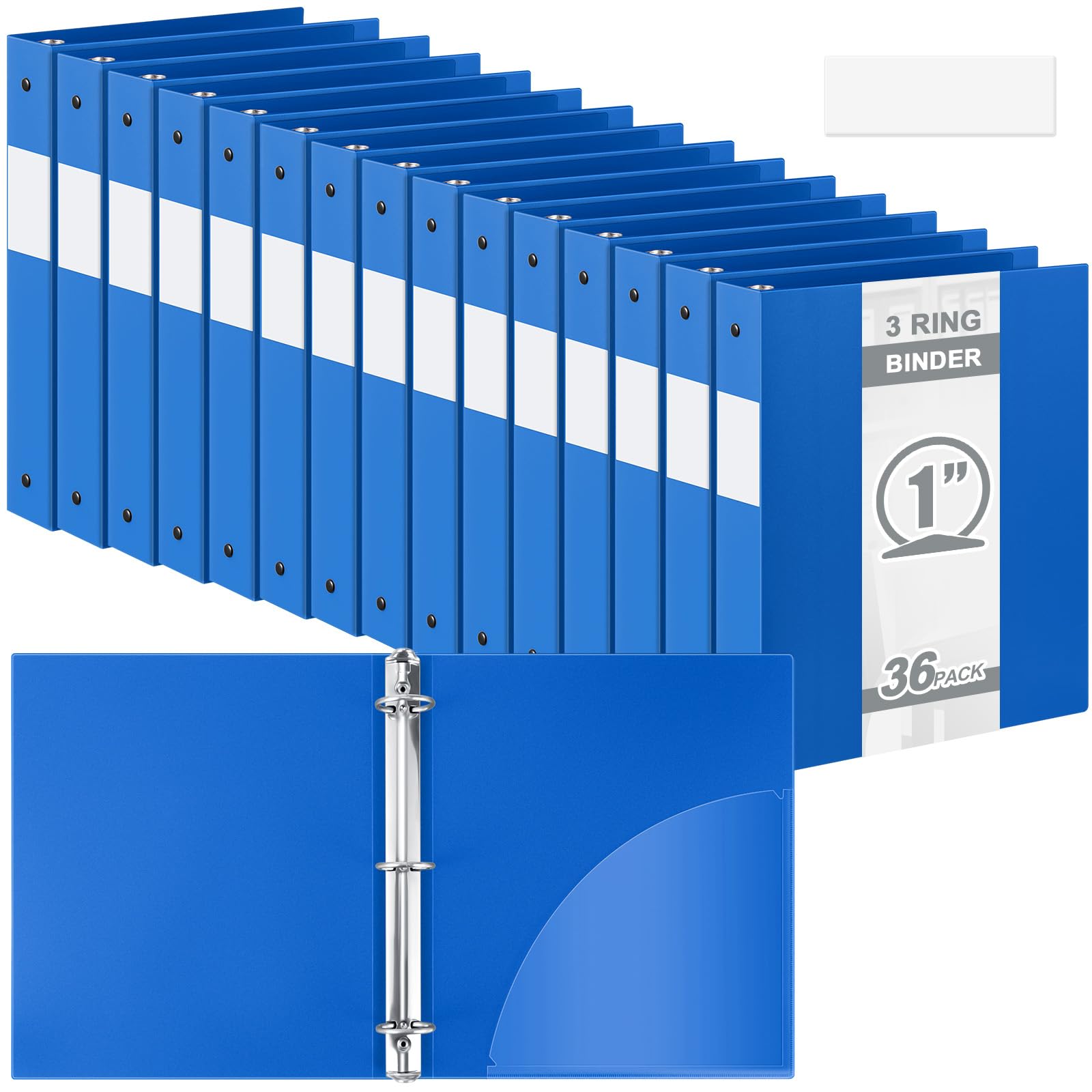 Skyygemm 12 Pack 1 Inch 3 Ring Plastic Binders, Bulk Flexible PP Binders for Classroom & School Supplies, Letter Size 8.5 x 11, Holds 240 Sheets with