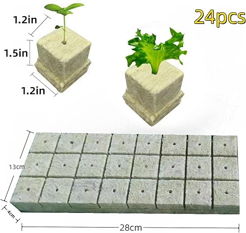 Miniatura 2 de TOKIMMASH Tapones hidropónicos de lana de roca, cuadrados de cultivo de lana de rocaasbesto para esquejes, propagación de plantas, germinación de