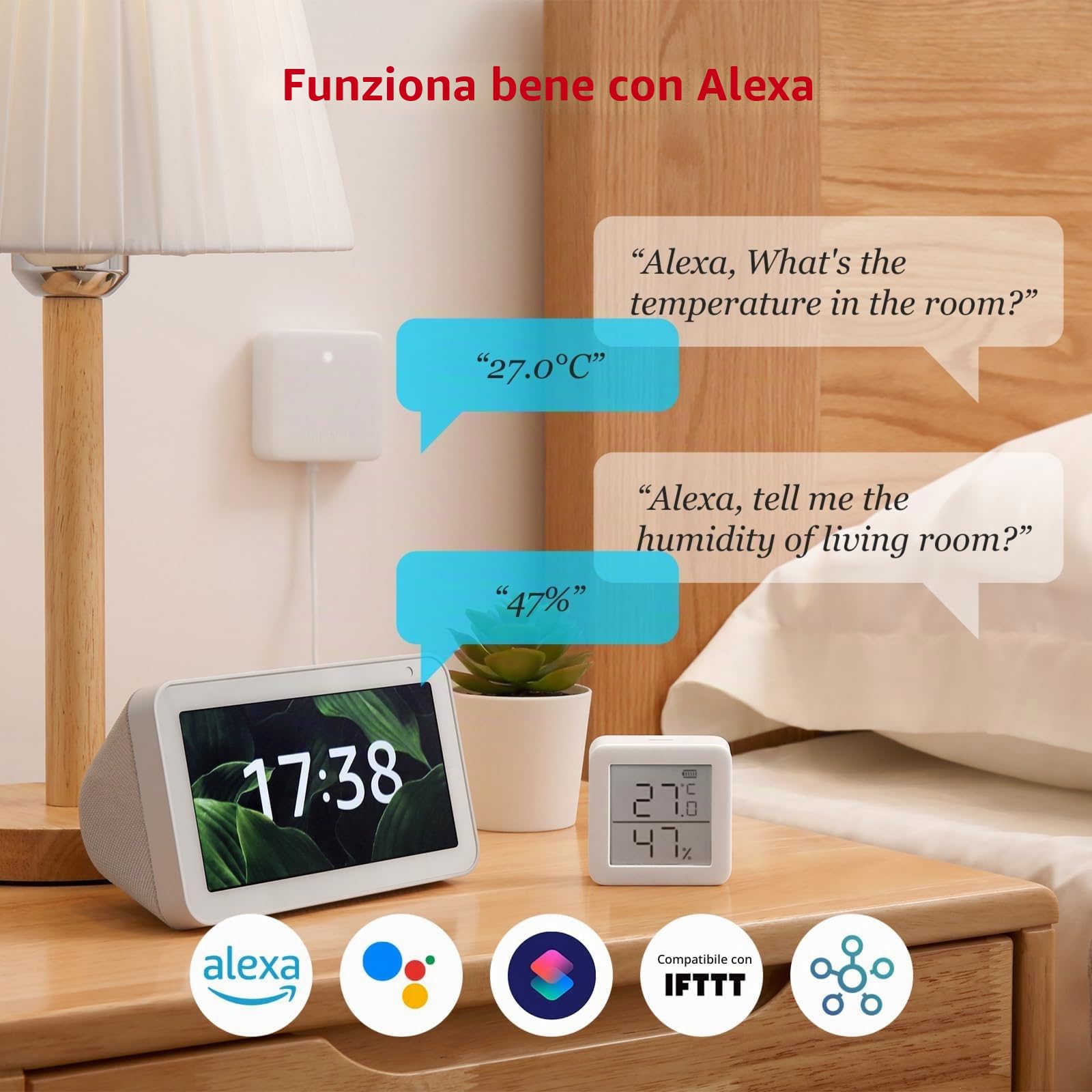 SwitchBot Termometro igrometro interno e hub mini, igrometro digitale Bluetooth termoigrometro con app, punto di rugiada/VPD/sensore di umidità assoluto, monitor per temperatura interna e umidità