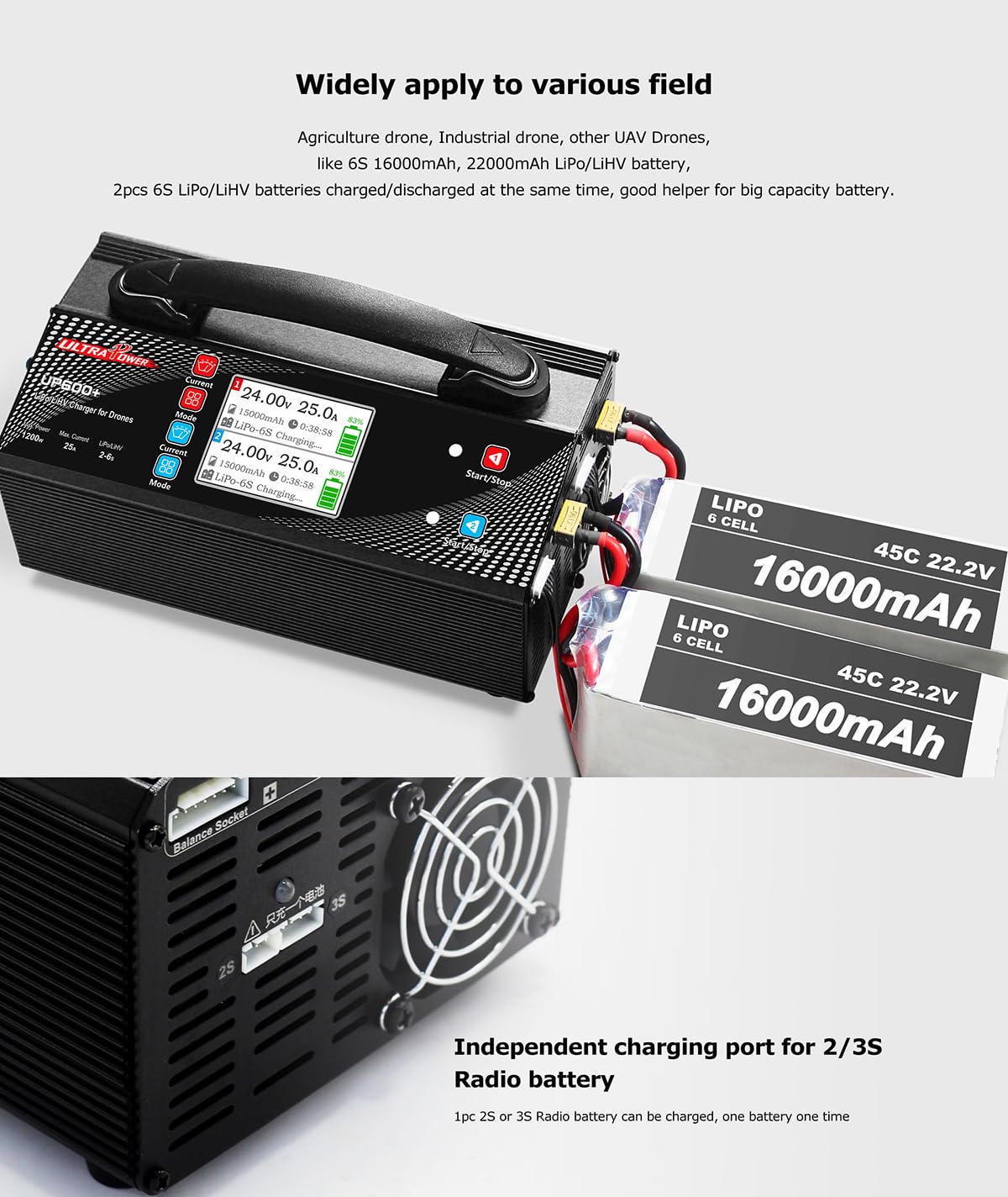 Ultra Power UP600AC 25A 2-6S 充電器　農業ドローン Amazon.com: UAV Ultra Power 2-6S Model Battery Charger UP600+