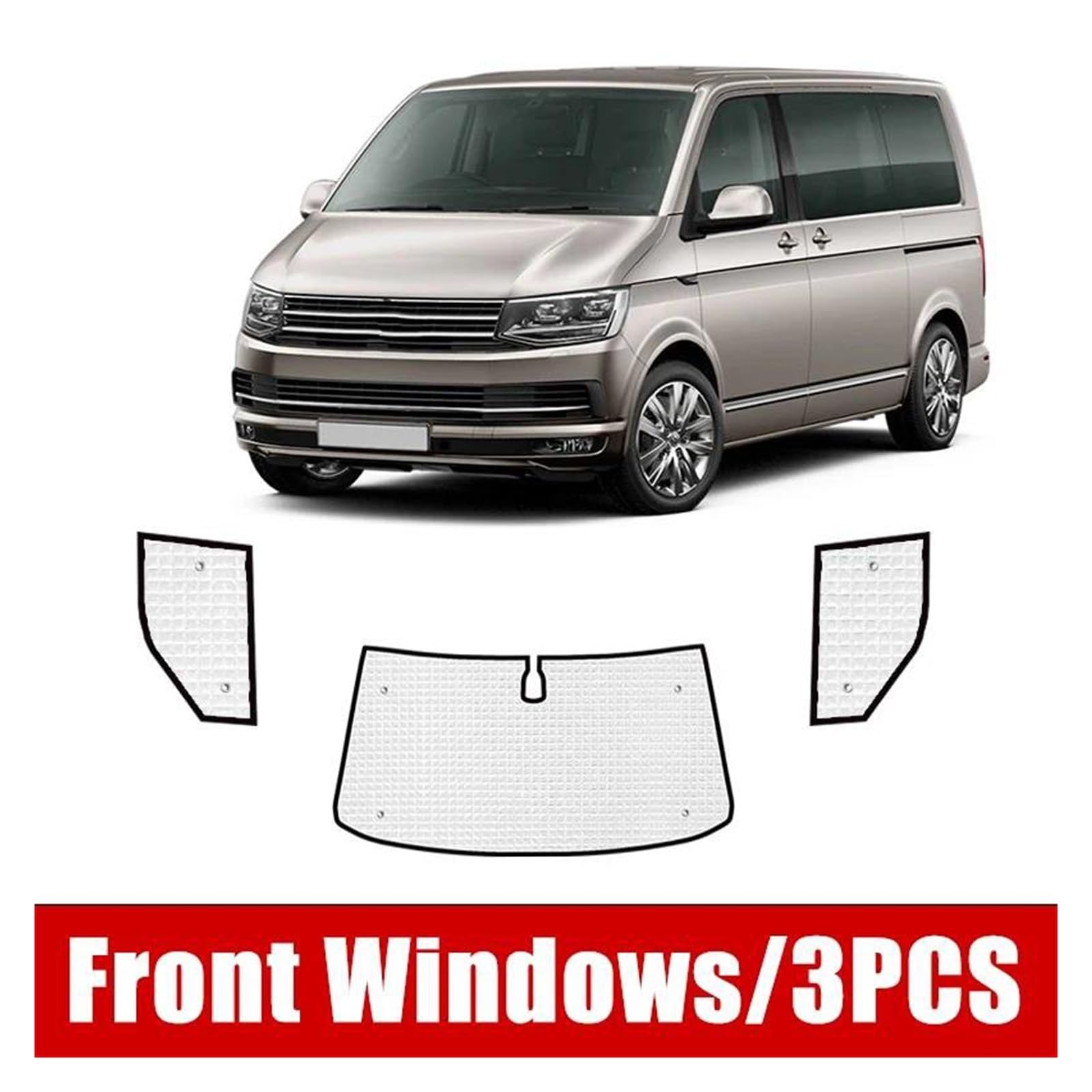 Para VW Para Transporter Para Caravelle Para Multivan Para Doubleback Para T6 2015-2022 Para SWB Cubiertas Completas Accesorios Parasol Coche Magnético(Front Windows)