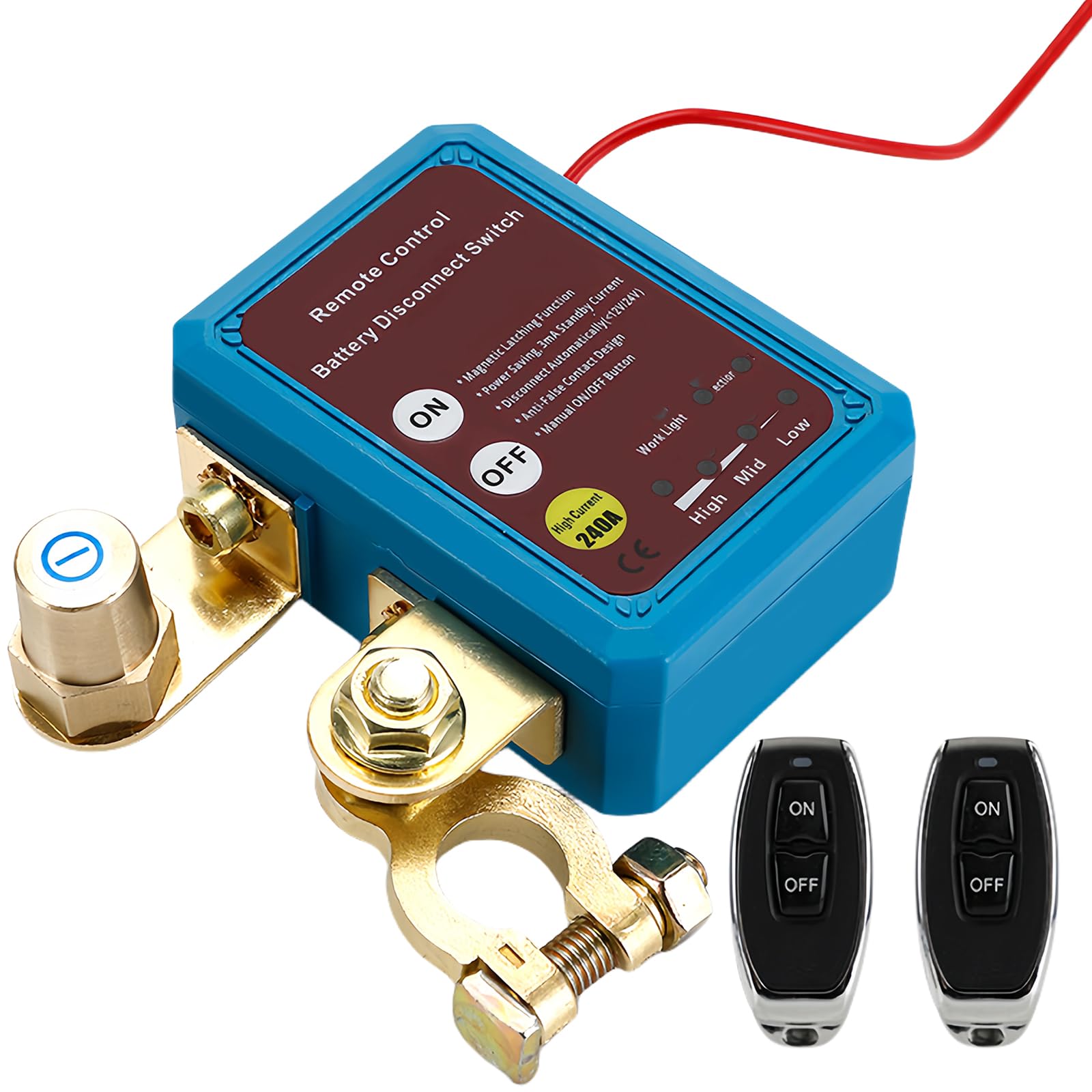 Interruttore Batteria A Distanza Per Auto | Telecomando 48m | 12V-15V | Fino A 360A | Con Terminali In Rame - Foto 7