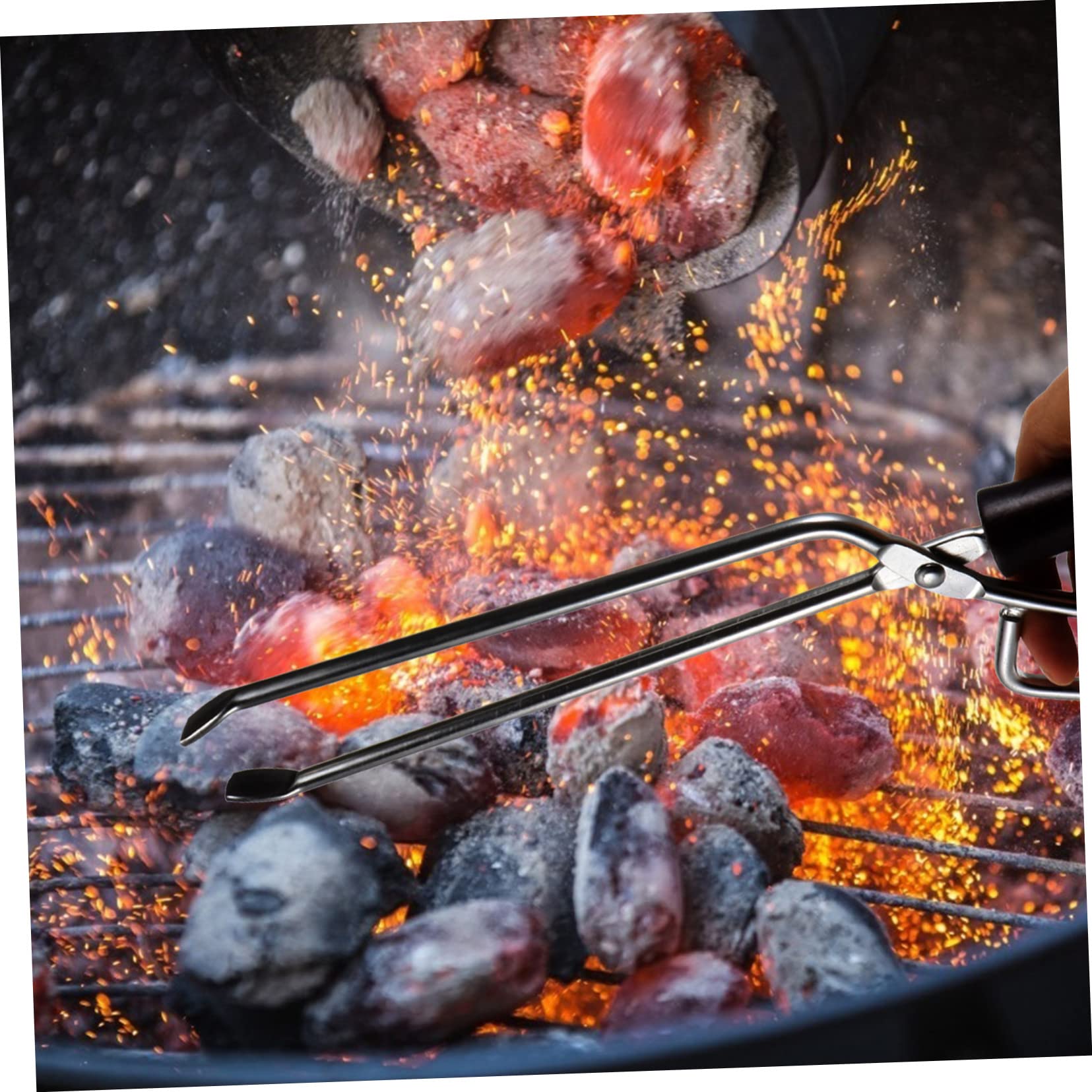 Pinza Lunga Per Barbecue in Acciaio Inossidabile Clip Per Carbone Allungata Per Legna Da Ardere Per Barbecue Domestico