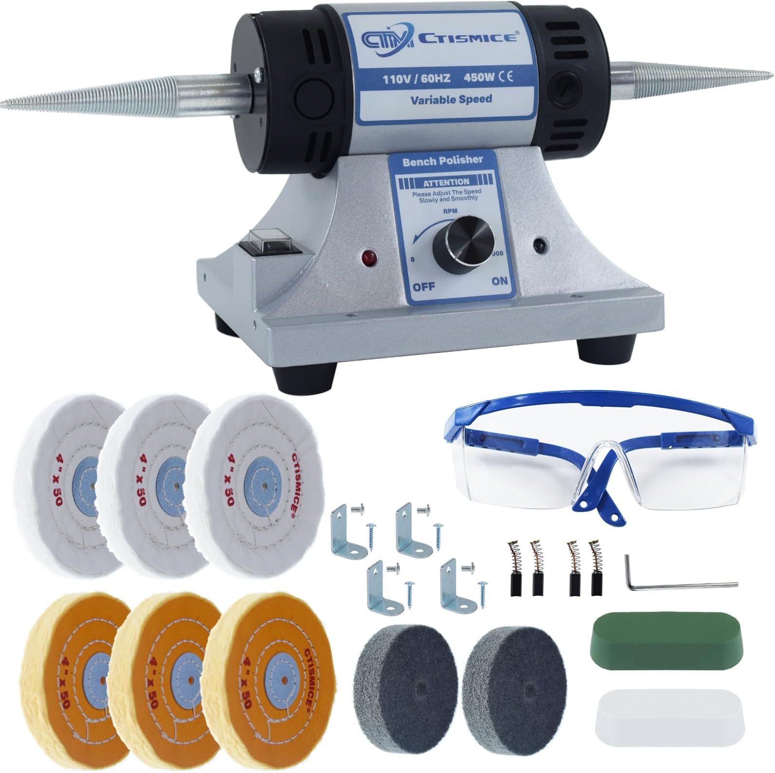 Jewelry Bench Polisher 450W Motor