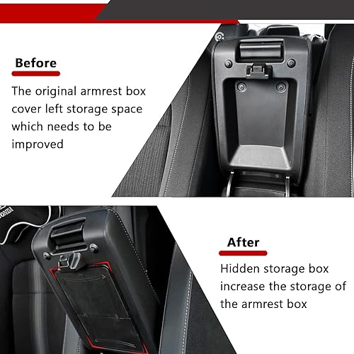 Miniatura 2 de Reposabrazos Caja de almacenamiento oculta para Honda Civic de 11 generación 2022 2023 Bandeja organizadora de consola central ABS Soporte para