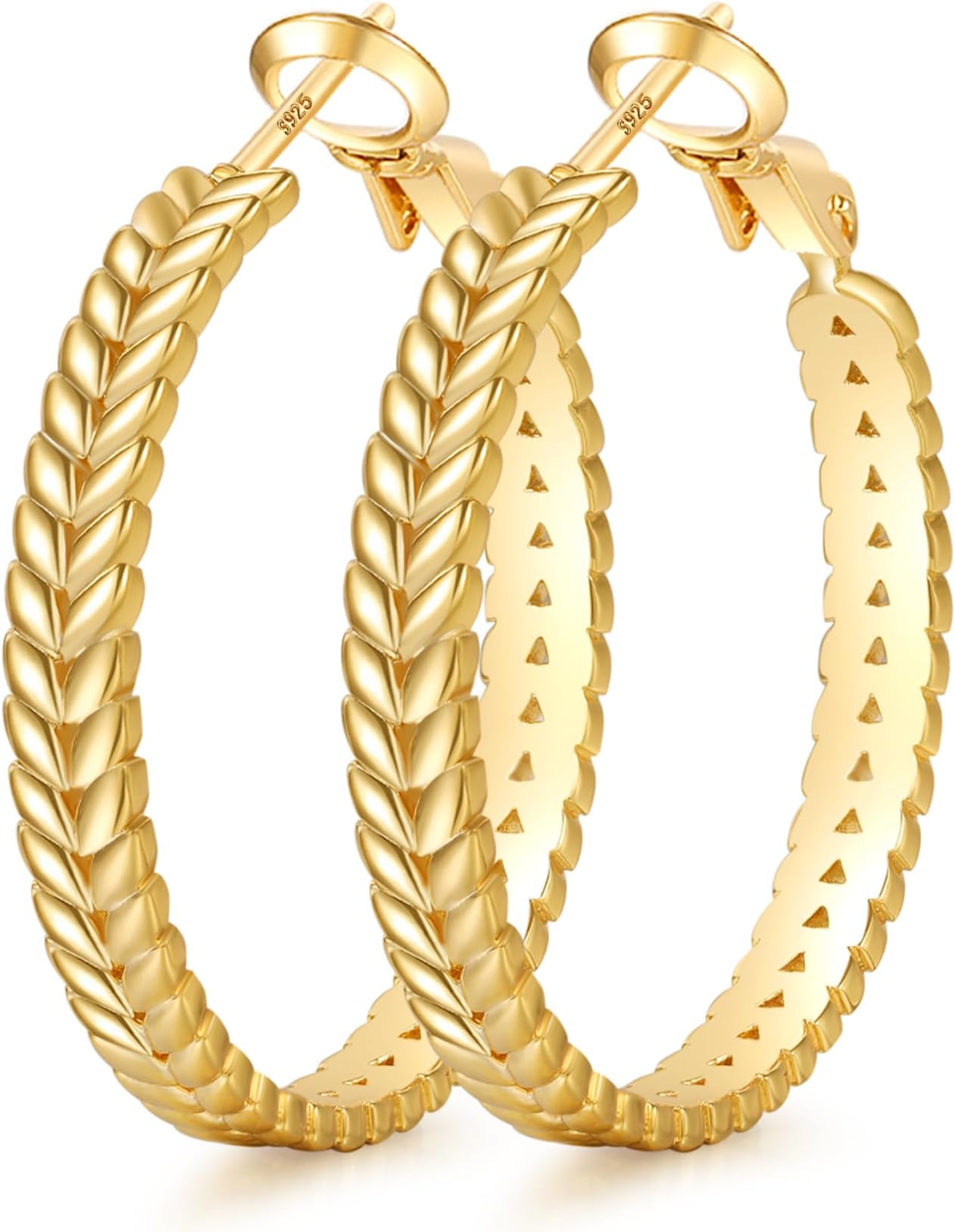 NEVEGE Sterling Silver Hoop Earrings 925 Silver Hoops Earrings for Women Hypoallergenic Silver Hoop Earrings Lightweight Small Hoop Earrings for Women 20/30/40/50mm