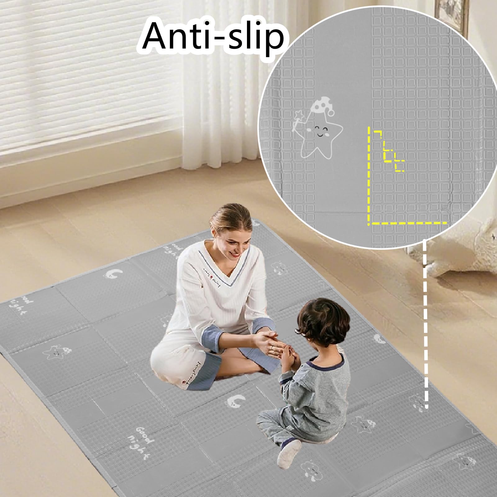 Tappeto da gioco reversibile per bambini, pieghevole, tappetino da gioco, XPE, tappetino da gioco, pieghevole, tappeto double face