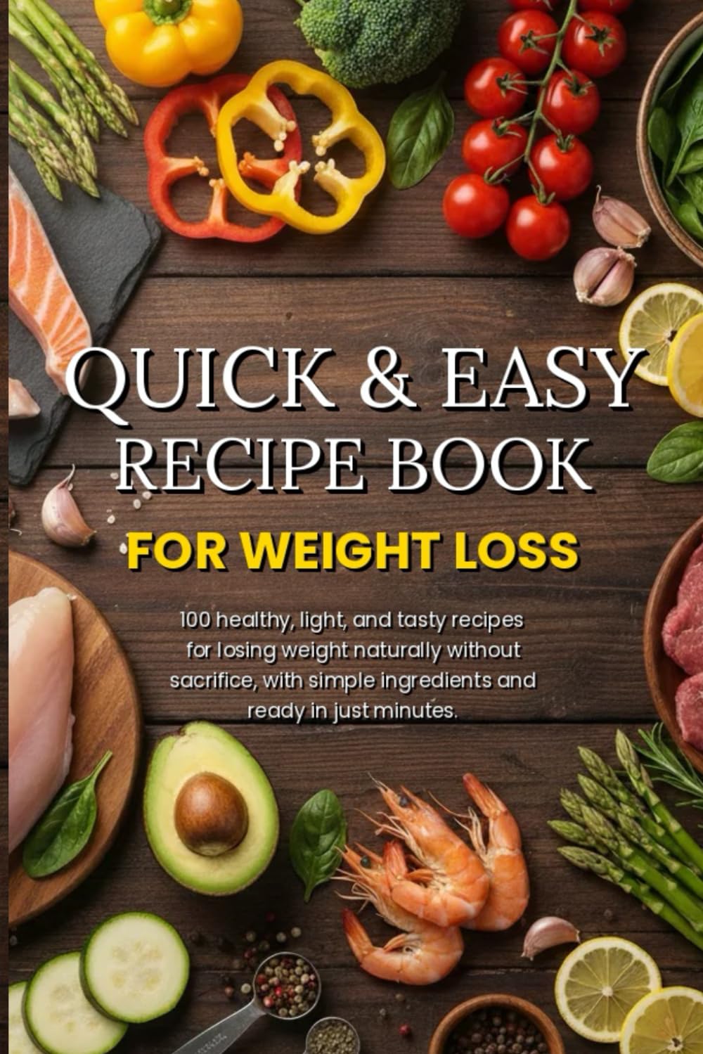 QUICK & EASY RECIPE BOOK FOR WEIGHT LOSS: 100 healthy, light, and tasty recipes for losing weight naturally without sacrifice, with simple ingredients and ready in just minutes.