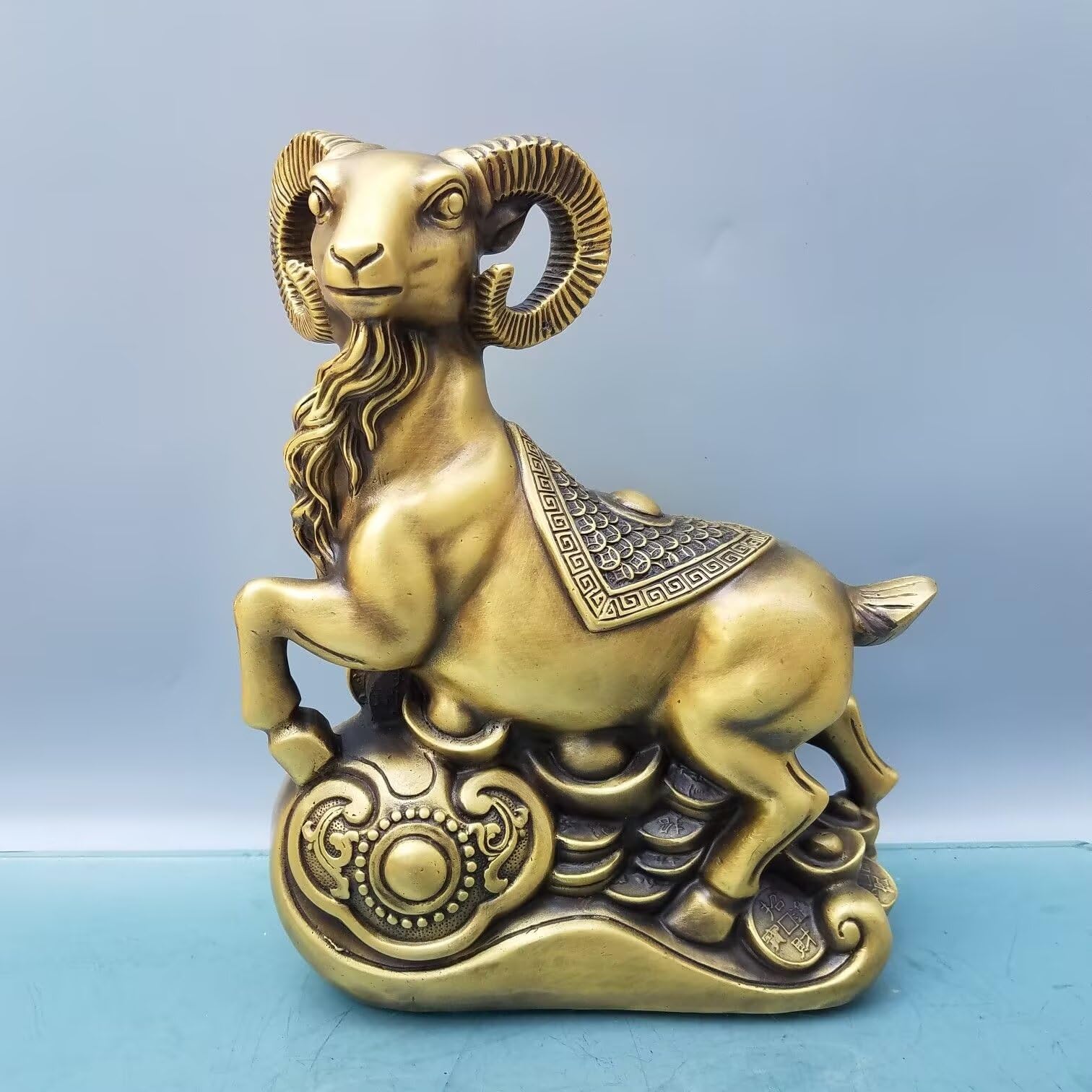 GLETSF Pure bronze leopard statue Home Decoration Handmade art ornaments Wild animal Big cat cheetah, 52 * 11 * 13cm2.7kg,2*-35 * 8 * 9 cm1kg