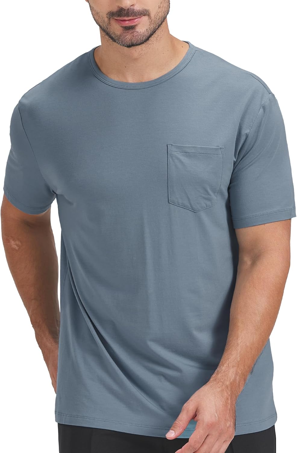 netdraw Men's Ultra Soft Bamboo Viscose Pocket T-Shirt Classic Fit Lightweight Cooling Short Sleeve Casual Basic Shirt