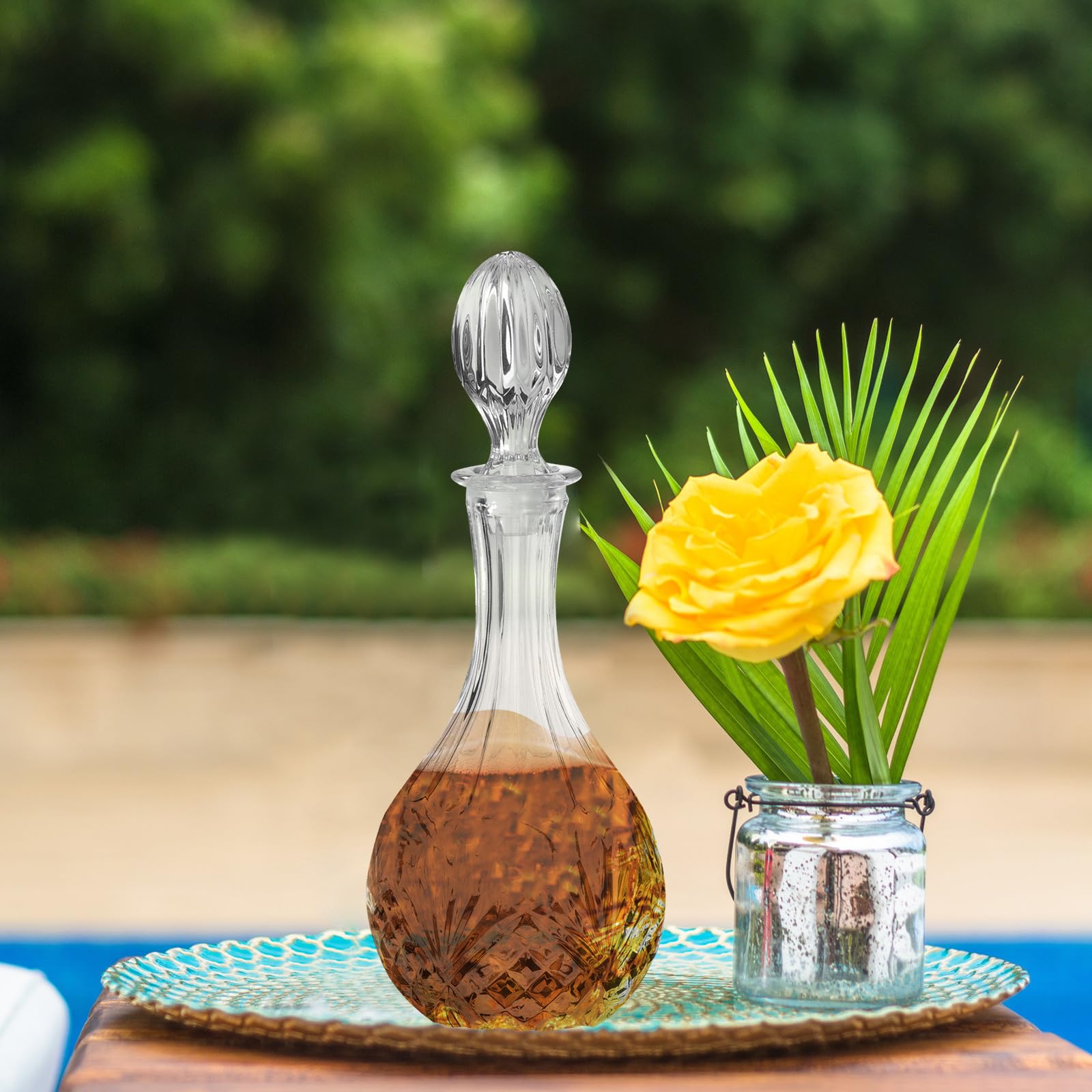 Decantador de Vidrio 850ml sin Plomo para Whisky y Vodka | Capacidad Grande, Uso en Bares y Fiestas, Mejora la Experiencia de Bebida