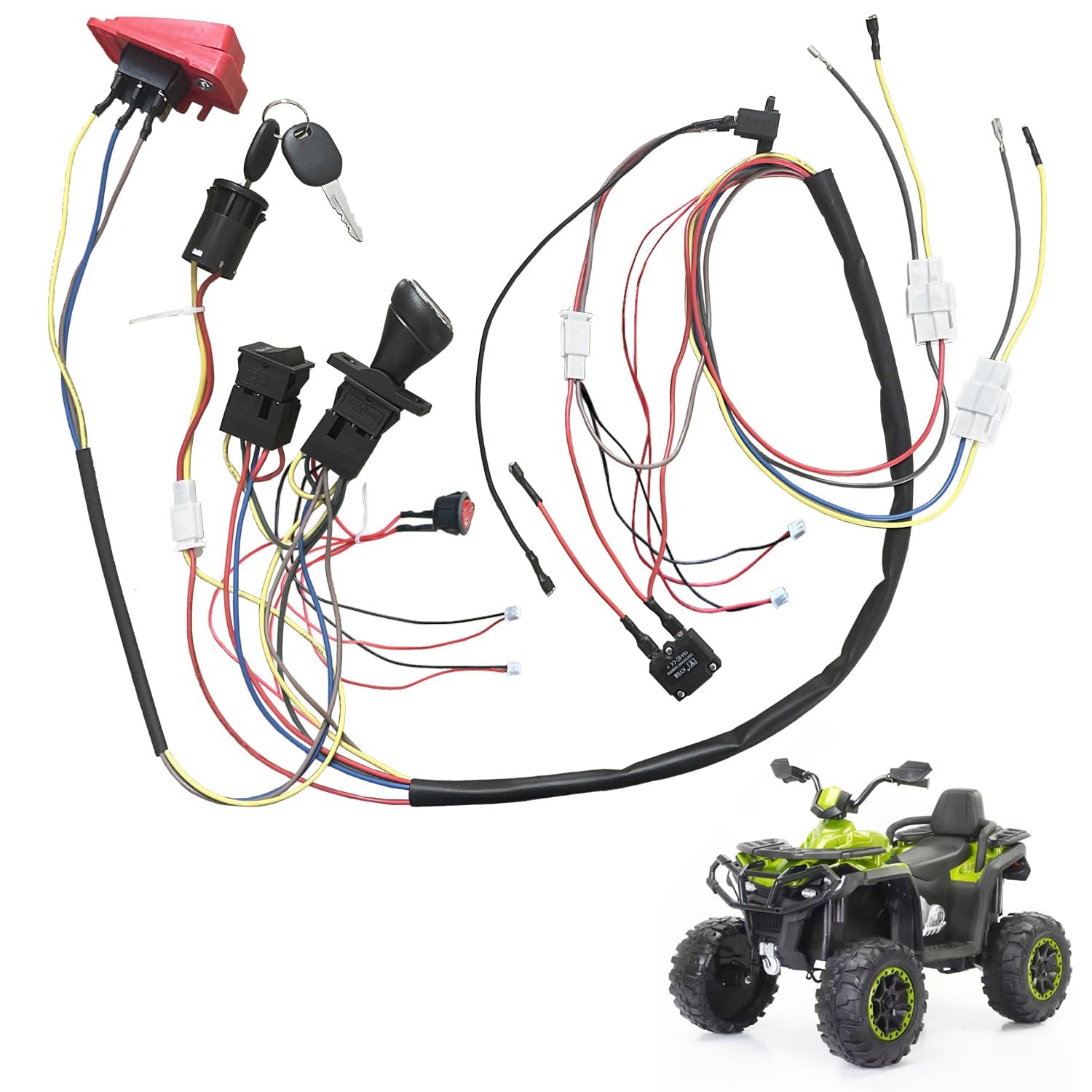 6V 12V 24V Wiring Harness Switch Upgrade Kit for Kids Electric Ride On Cars
