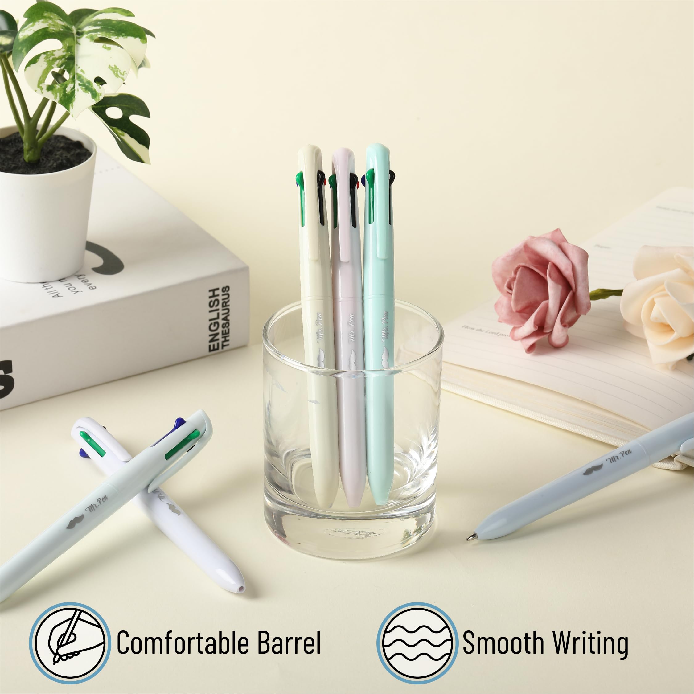 Mr Pen- Ballpoint Multicolor Pen in One 4-in-1 6 Pack Colorful Ink Retractable Multi Color Pens All in — view 5