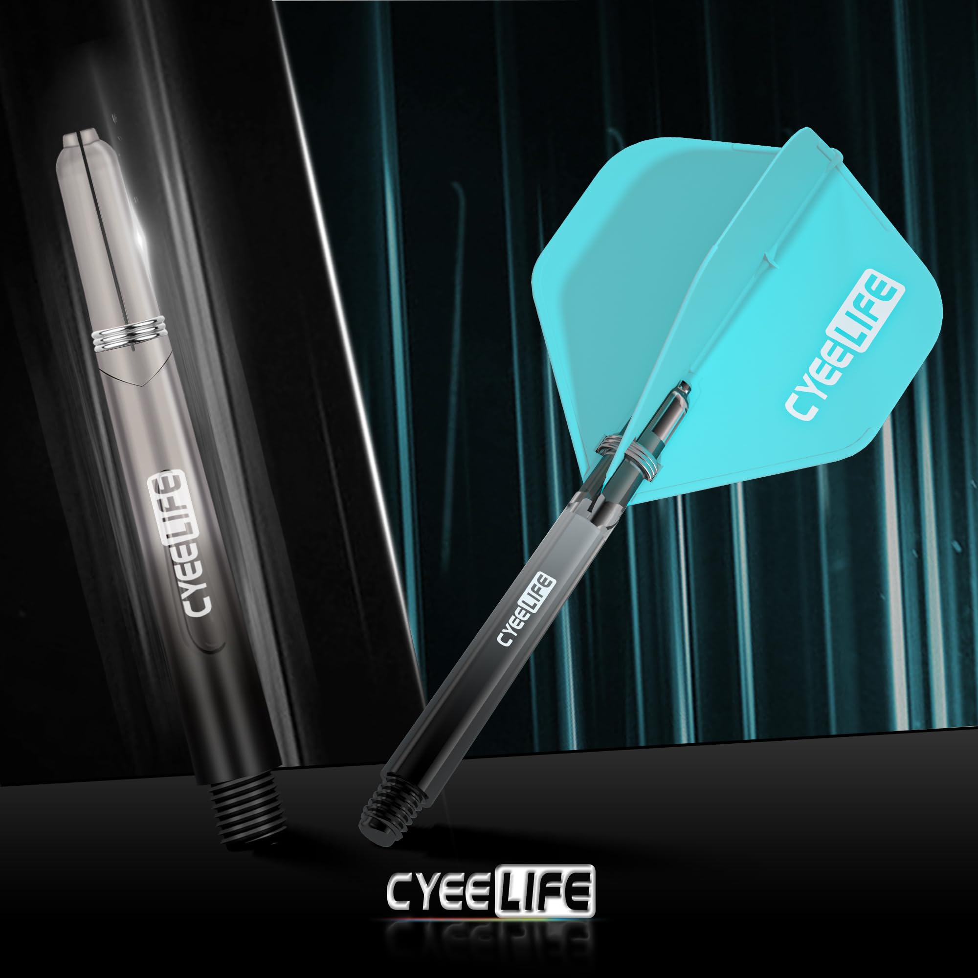 Freccette CyeeLife One-piece - Set Da 12, Colori Nero/rosso/blu/verde, Pinne Stabili - Foto 9