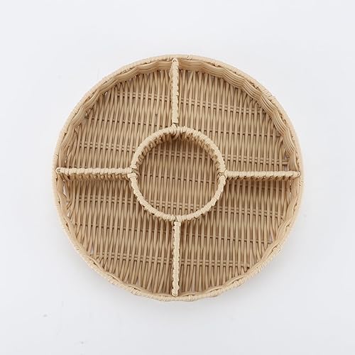 Miniatura 1 de Bandejas redondas divididas de tubos de polipropileno para almacenar alimentos, 6 bandejas seccionales para dulces y nueces, galletas dulces y