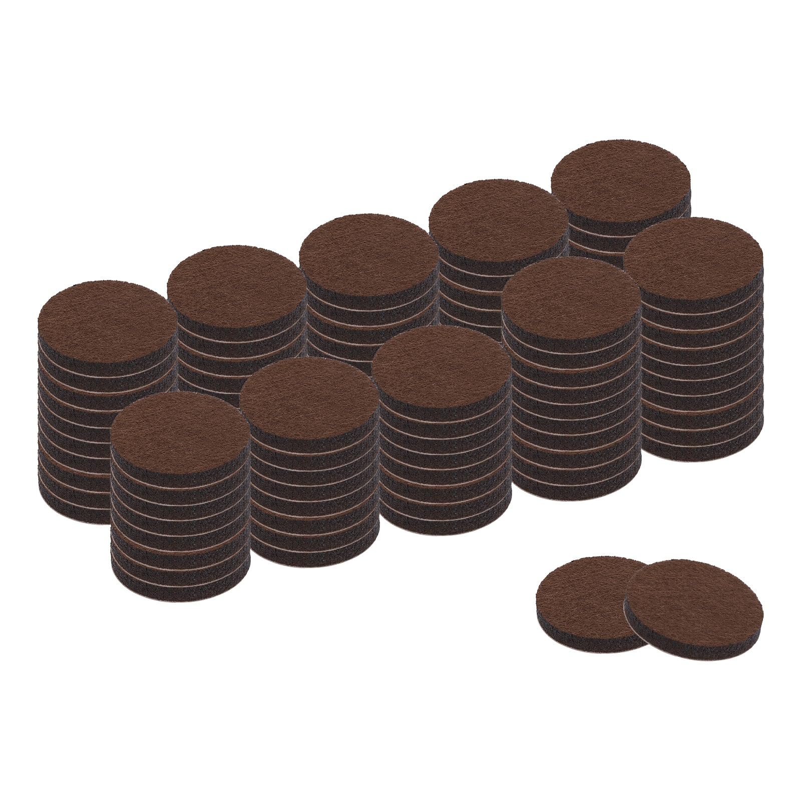 uxcell Furniture Pads, 96Pcs 1.5" - Round Self Adhesive Felt Furniture Pads, Floor Protectors for Furniture Feet Chairs Legs Hardwood Floors (Brown)