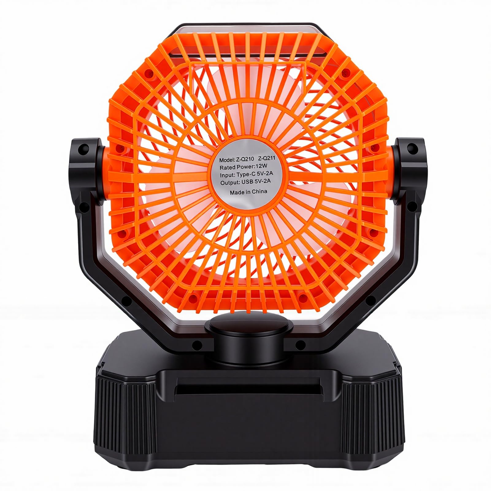 VBESTLIFE Ventilatore da Campeggio Nebulizzante, Pannello Solare con Scuotimento Automatico della Testa, Ventola di Raffreddamento a Basso Rumore con Luce LED, Alimentato a Batteria da 10000 MAh per