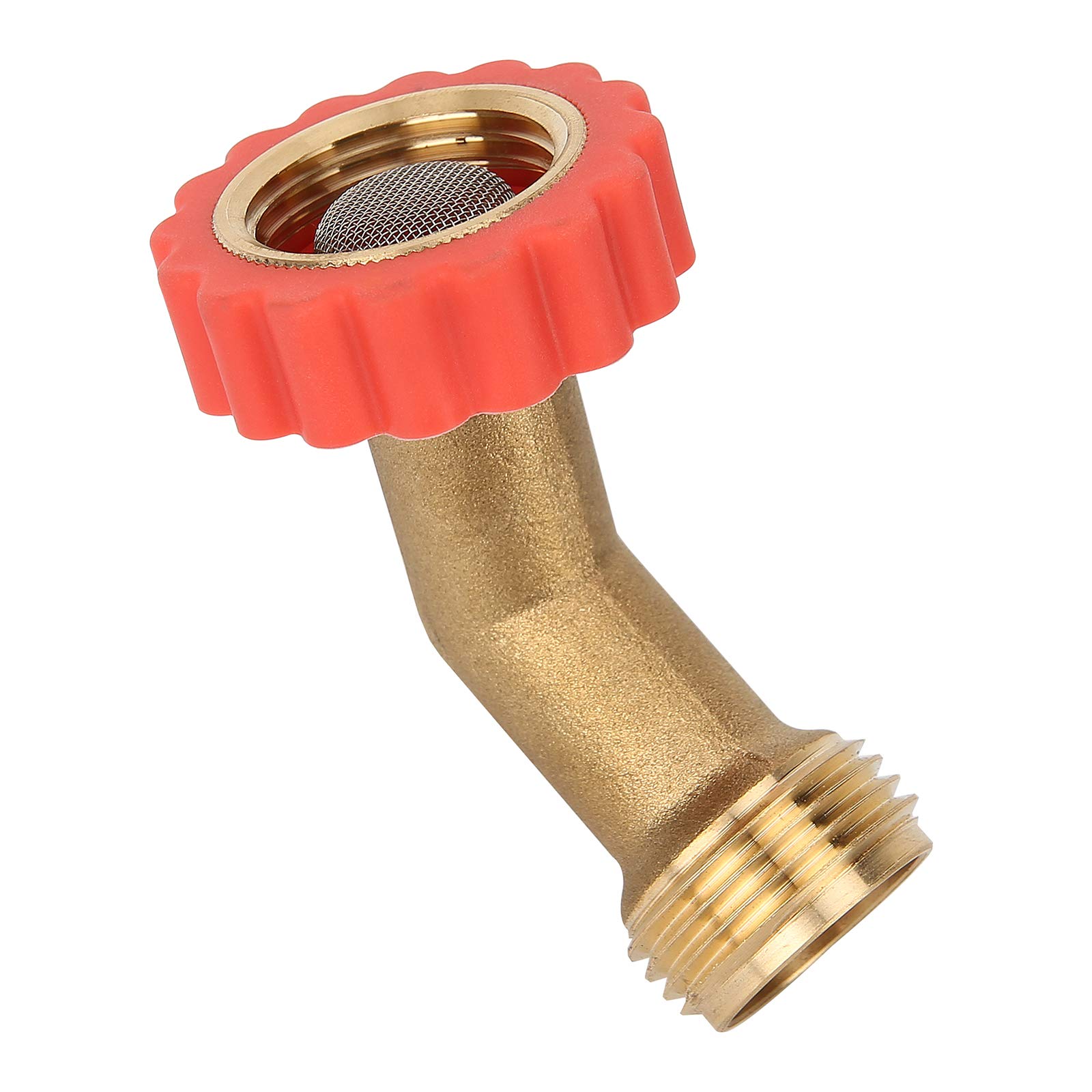 Protector de manguera de latón sin plomo de 45 grados, protector de manguera, adaptador de manguera con filtro de agua