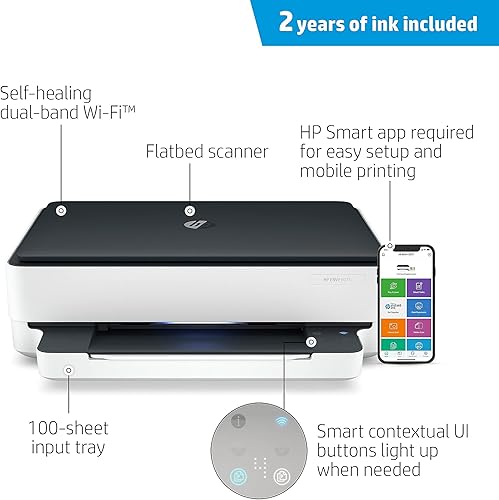 Miniatura 5 de HP ENVY 6075 Impresora inalámbrica todo en uno, incluye 2 años de tinta entregada, impresión móvil, escaneo y copia (8QQ97A)