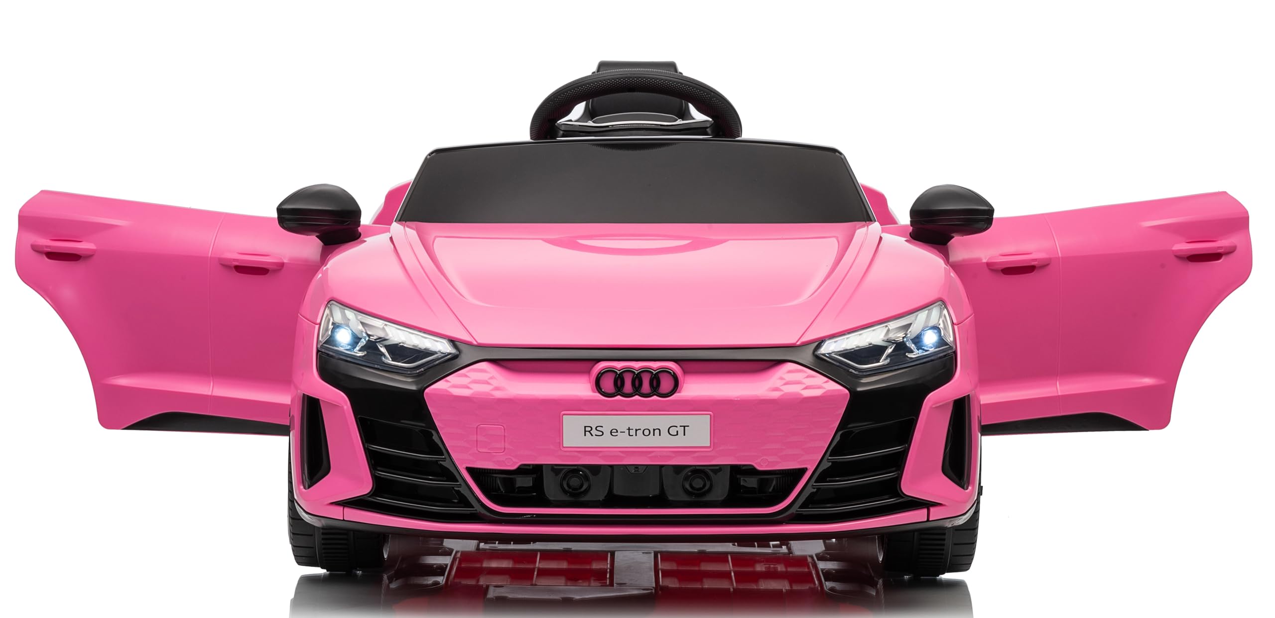 Audi RS e-tron GT Auto Elettrica per Bambini 12V con Telecomando Parentale – Macchina Cavalcabile con Porte Apribili, Cinture di Sicurezza a 3 Punti, Luci LED, MP3 USB SD, Ammortizzatori Rosa