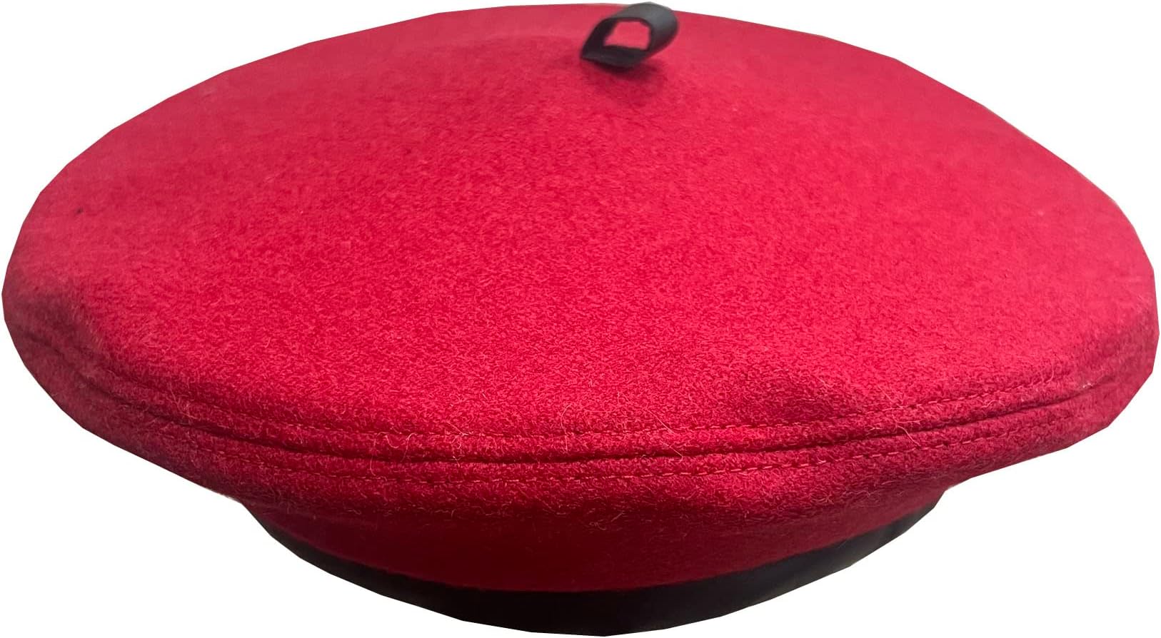 EmstateWool Unisex French Beret with 100% Leather Trim, Made in The USA