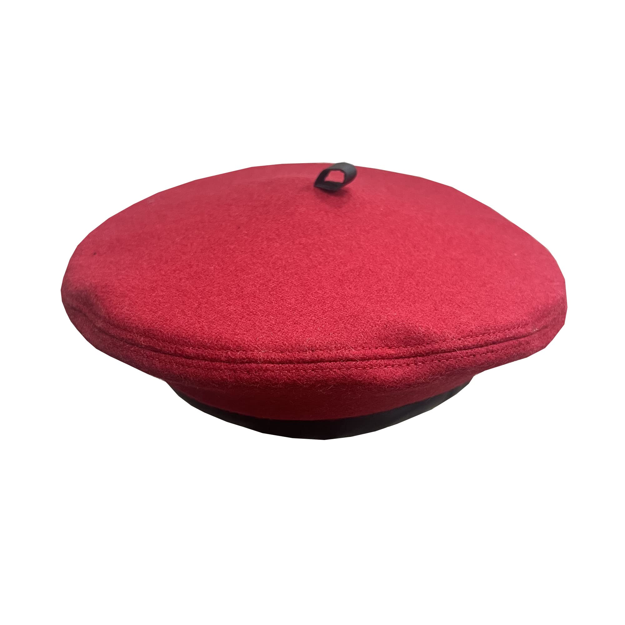 EmstateWool Unisex French Beret with 100% Leather Trim, Made in The USA