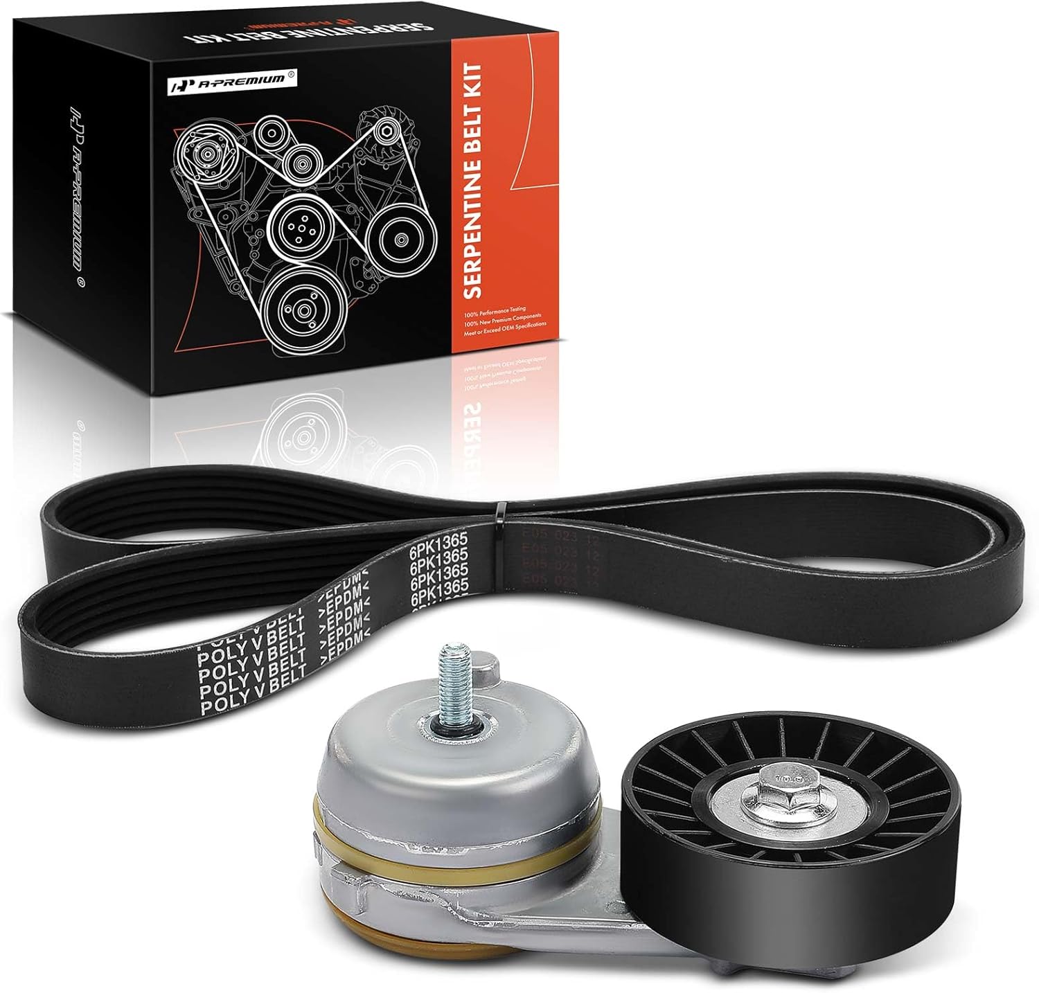 A-Premium Engine Serpentine Belt Drive Kit with Tensioner Compatible with Ford F-150 F150 2011 2012 2013 2014 - DOHC 5.0L
