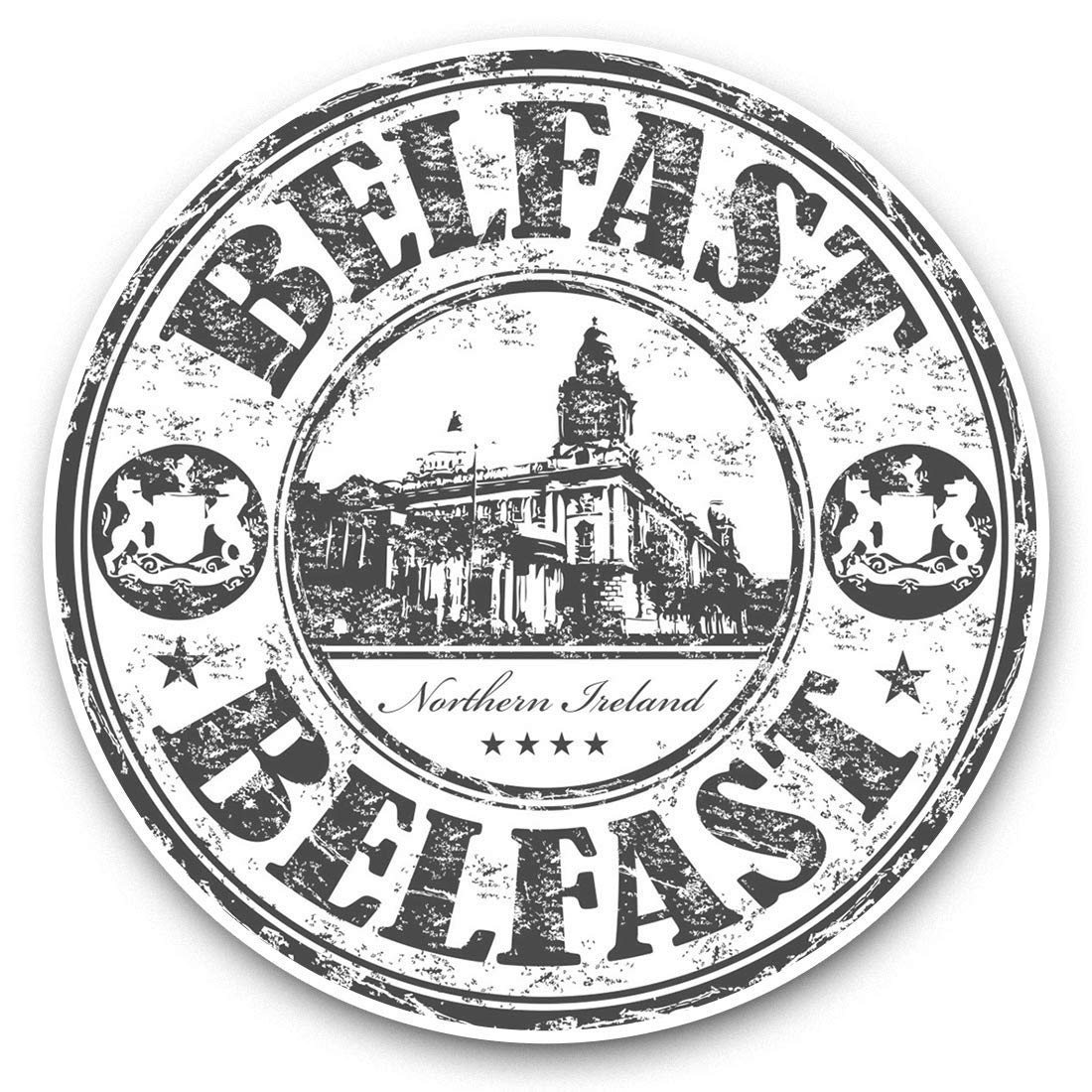 Destination Vinyl Ltd Bw Belfast Northern Ireland Travel Ireland 40461 2 X 7.5Cm Vinyl Stickers - Belfast Northern Ireland Travel Ireland Decals 40461