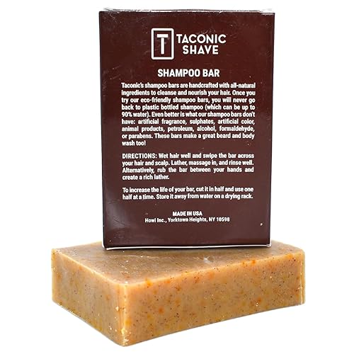 Miniatura 3 de Taconic Shave, All Natural Bay Rum Hair Shampoo Bar  Hecho a mano en los Estados Unidos  5.0 oz  Deja el cabello limpio, suave y acondicionado.