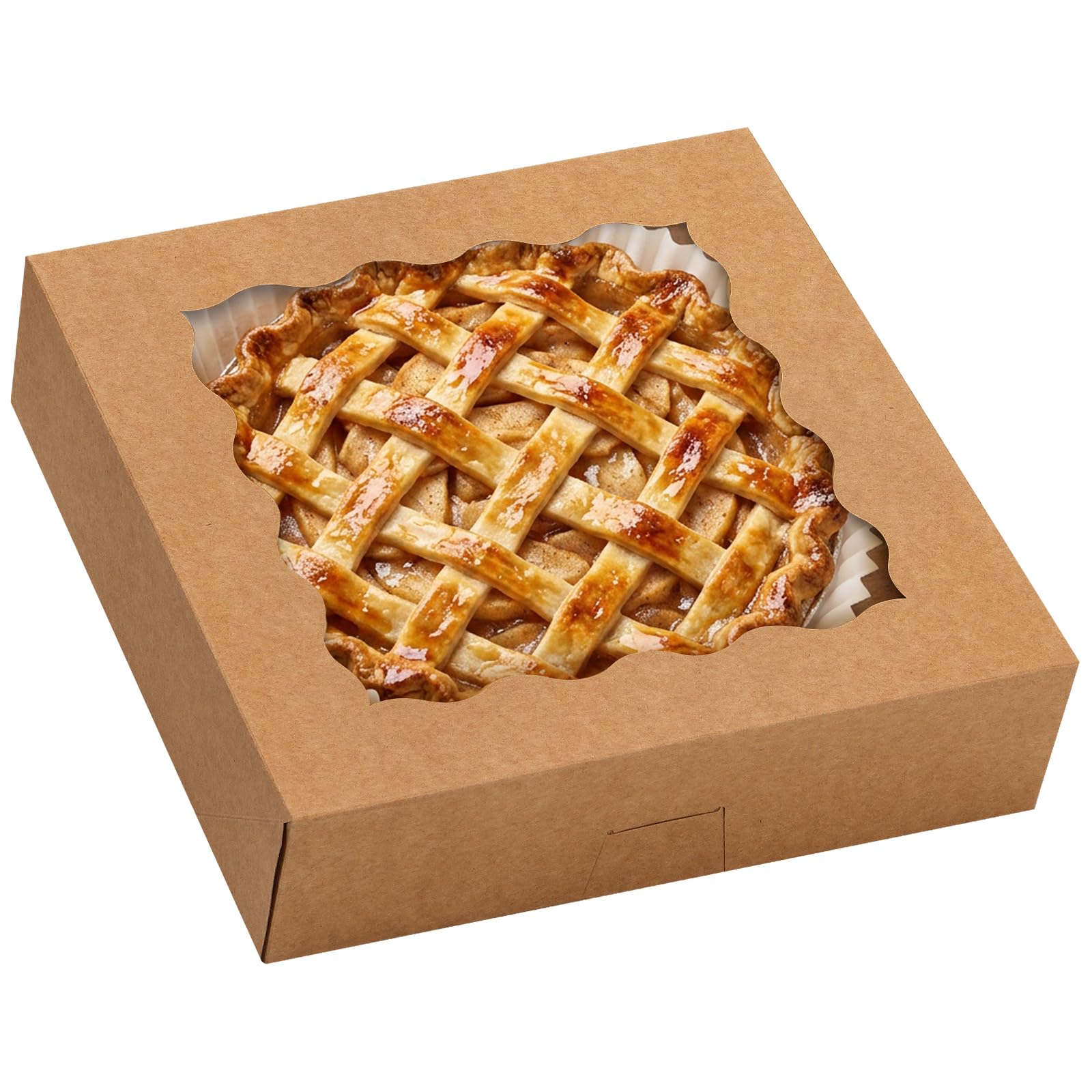 TOMNK 30pcs Auto-Popup 10"x10"x2.5" Pie Boxes, Bakery Boxes with Window