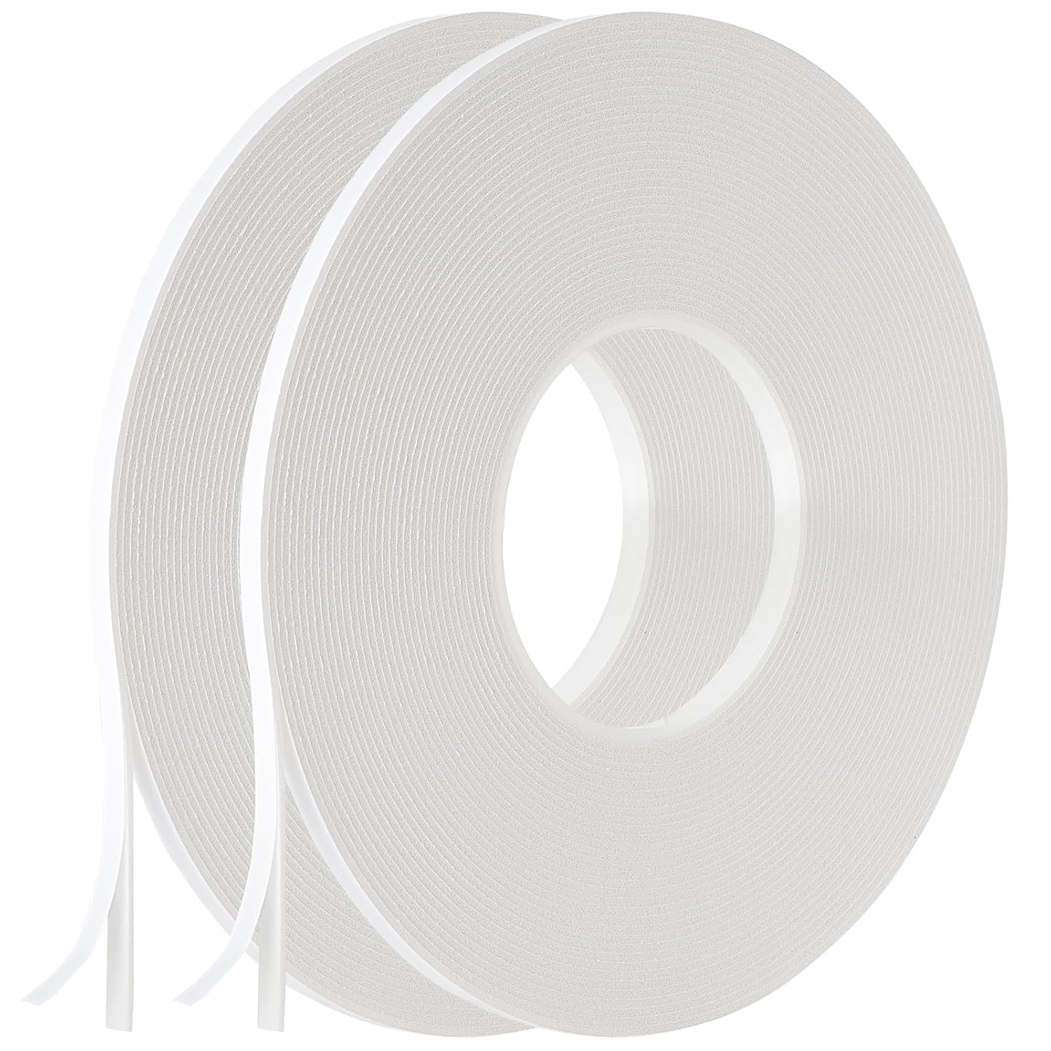 2 Roll of White Double Sided Foam Tape,PE Foam Tape,Sponge Soft Mounting Adhesive Tape (1/4 Inch by 50 Feet)