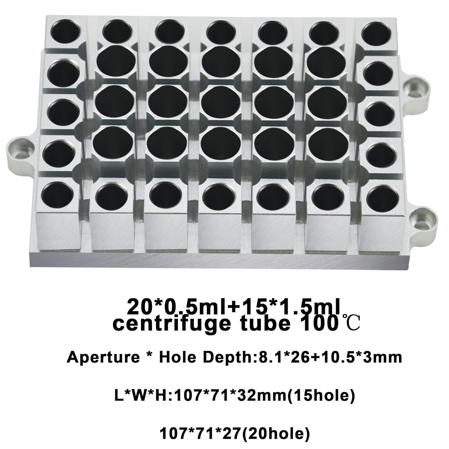 Thermostatic Dry Bath Incubator Oscillator Touch Screen Digital Cooling Heating Thermomixer Shaker With 20Hole*0.5ml+15Hole*1.5ml Centrifuge Tube Temperature Range 0~100℃ Speed Range 200-1800rpm