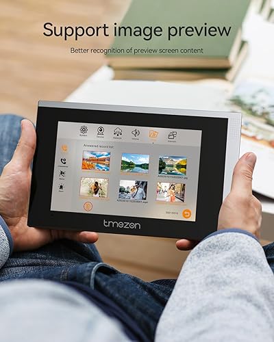 Miniatura 6 de TMEZON Timbre con sistema de videoportero WiFi con cámara y monitor de 7 pulgadas, teléfono IP con cable de video portero 1080P, visión nocturna con