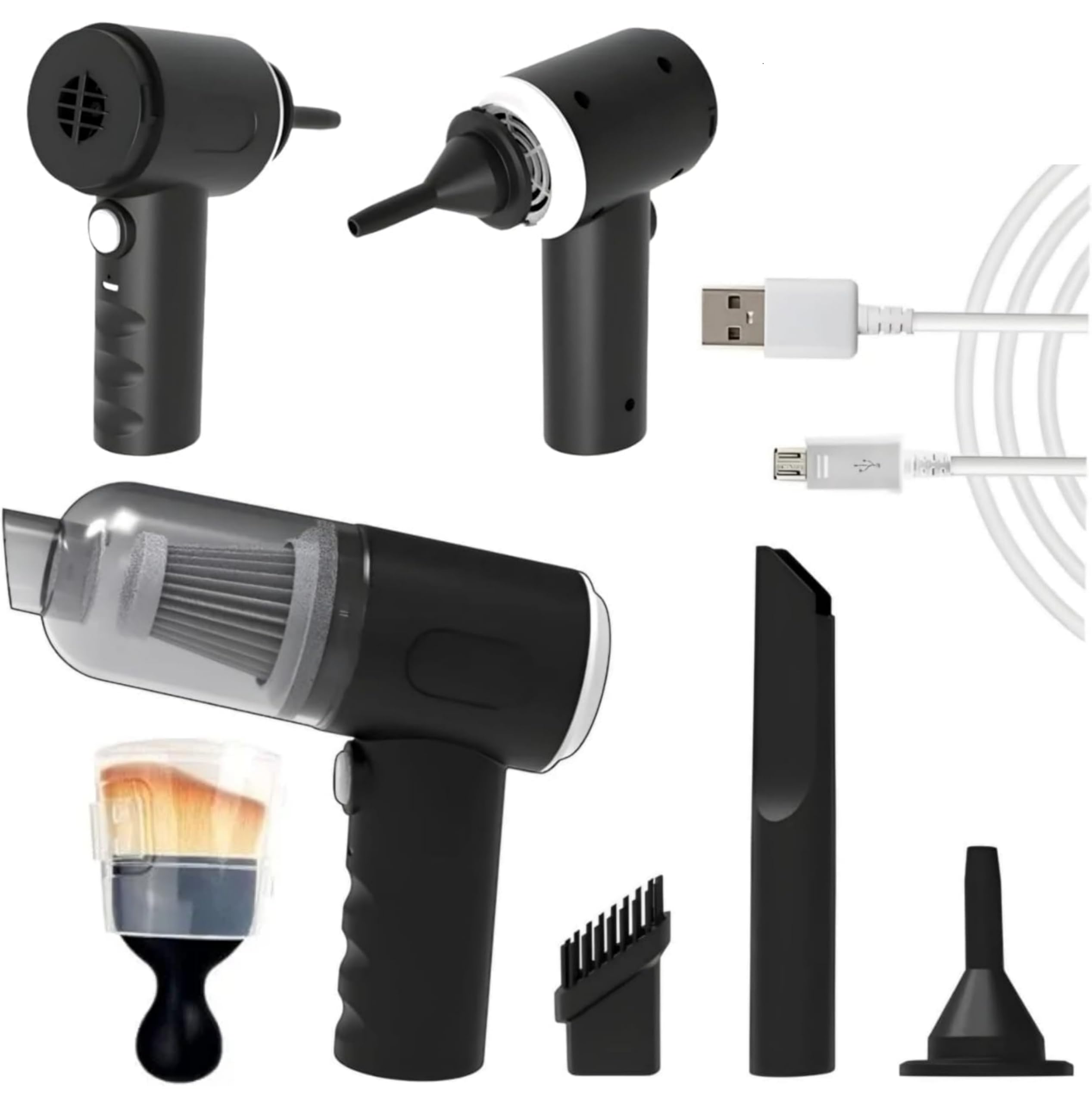 2-in-1 Air Duster & Vacuum Cleaner for Car, Laptop & Hand-held Use-image-11