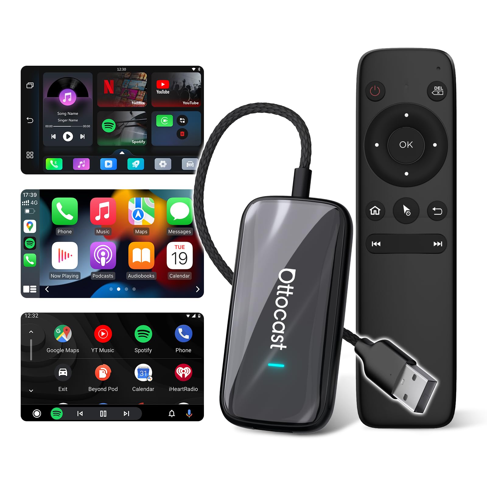 OTTOCAST Play2Video Ultra con Telecomando, 2026 Adattatore