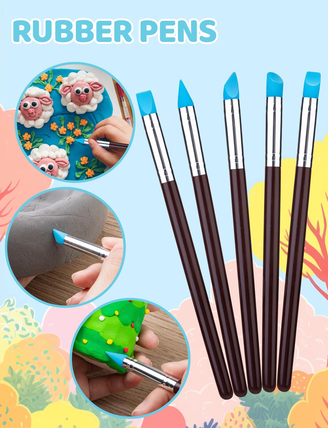 Clay Sculpting Tools Kit - 20 Piece Set for Pottery & Nail Art -5