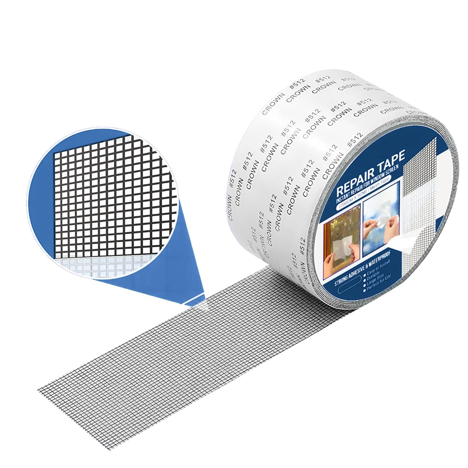 Mosquito Net Repair Tape | Strong Adhesive & Waterproof RTZEN Window Mosquito net Covering Mesh Tape for Door Tears Holes Screen Patch Repair (Mosquito Tape, Pack of 1)