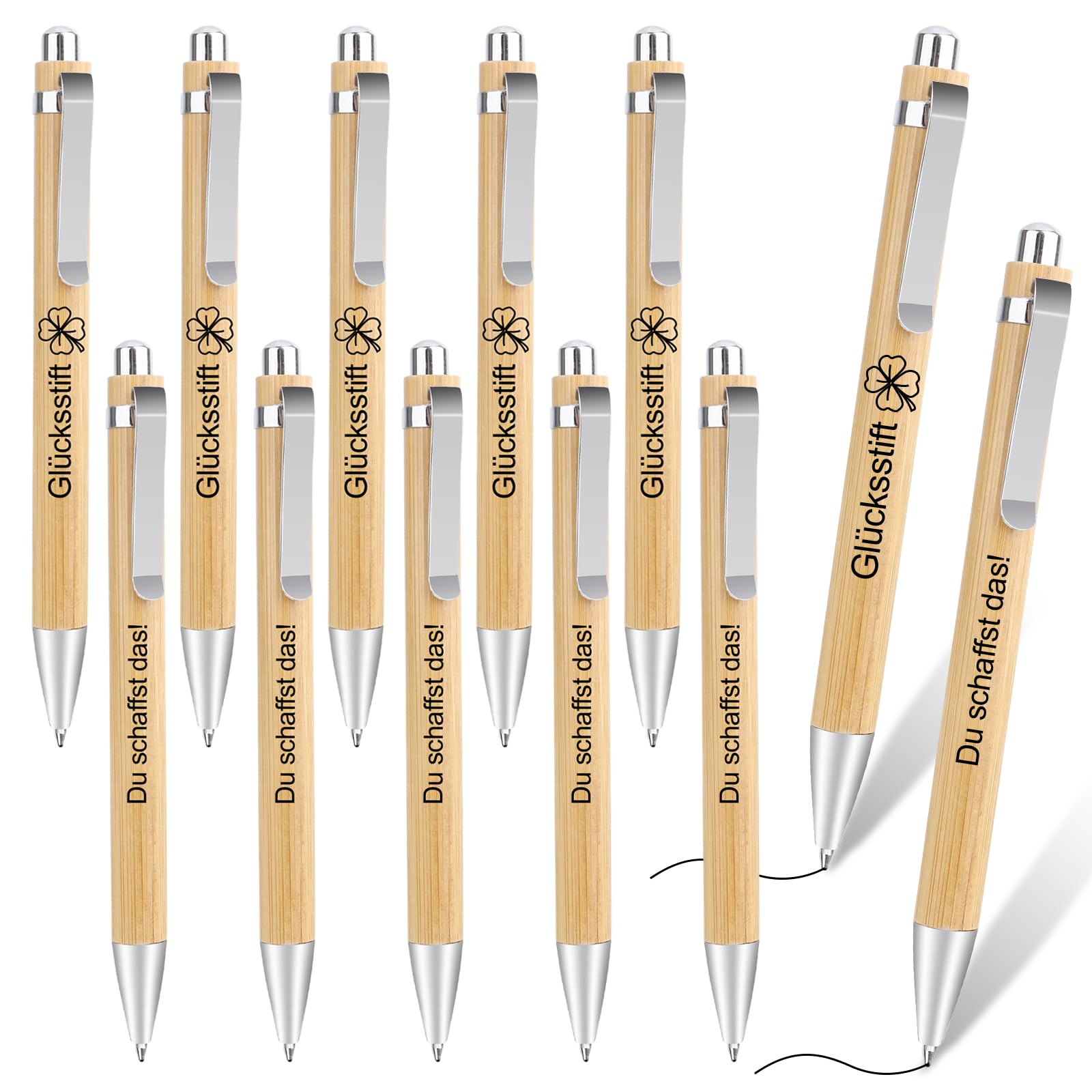 BSSSMAI 12 Pcs Personalized Wooden Pens, Inspirational Gift Farewell Gift for Colleagues, Students, Employees and Teachers, Office
