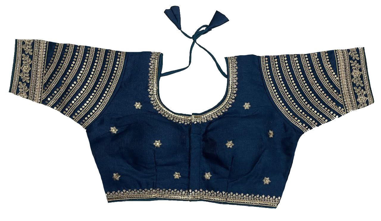 Pujia Mills Chemisier pour femme prêt à l'emploi avec broderie multi-codage fil doré indien ethnique designer cousu sari pour femme pour sari Lehenga Choli