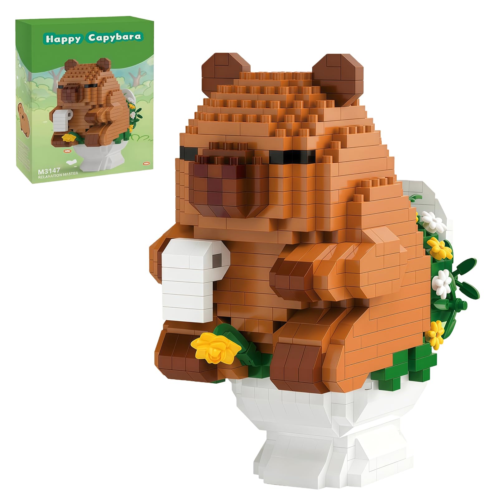 Capybara Mini Building Blocks -Animals Bricks Blocks Collection Creativity Toy Brick DIY Blocks Home Decor Ornament Gifts for Adults Teens 610PCS