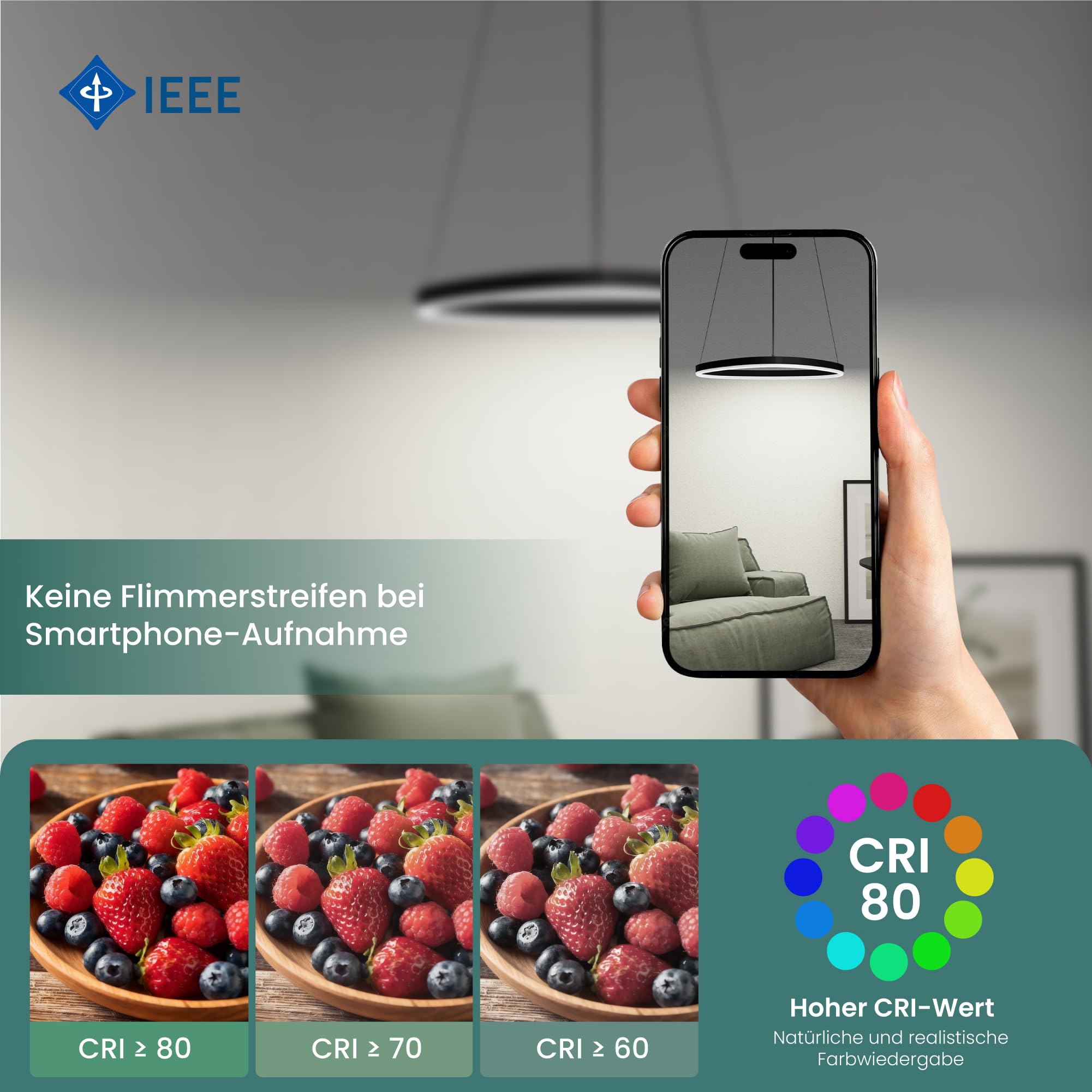 Mai & Mai LED Pendelleuchte Esstisch Stufenlos Dimmbare Fernbedienung & App | Pendellampe im Saturnring-Design Höhenverstellbar 50–150 cm, 3000–6000 K für Esstisch Wohnzimmer Küche, Luvina06