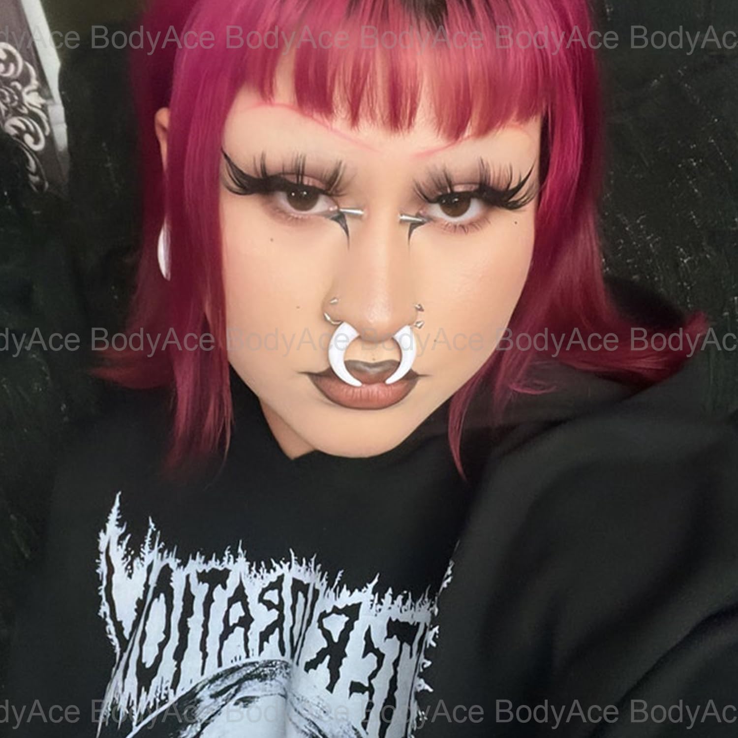12PCS Spike Earrings Cartilage Helix Piercings, Black Spike Eyebrow Rings Straight Nipple Barbell Rings, Stainless Steel Punk Studs Lip Piercing Jewelry