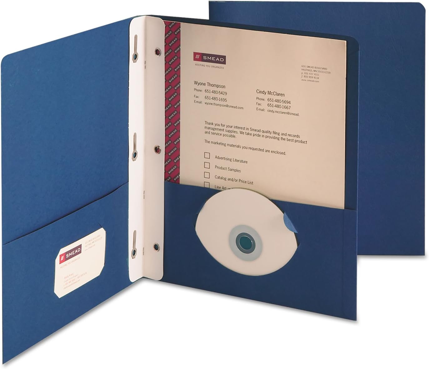 Amazon.com : Smead 88054 Heavyweight 2-Pocket Folder w/Tang Fastener ...