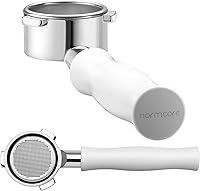 Vista 16 de Normcore 51mm Portafiltro Sin Fondo Desnudo de 2 Orejas Compatible con Delonghi ECP3420/EC155/BCO430/EC260 con Mango de Aluminio Anodizado