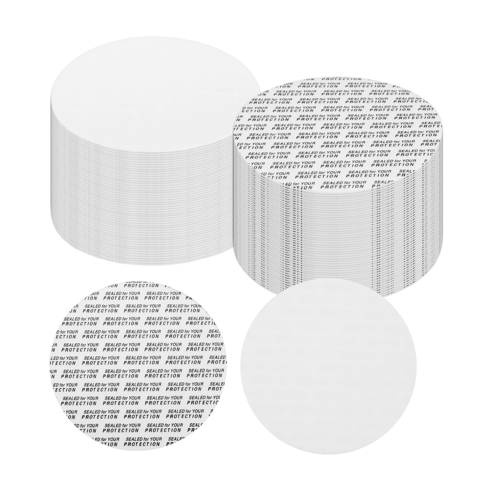 PATIKIL 77mm / 3.03" Foam Lid Liner, 100 Pcs Adhesive Round PS Pressure Sensitive Seals, Cap Liners Resistant Tamper for Plastic Glass Jar Bottle Cap Canning Vials Seals