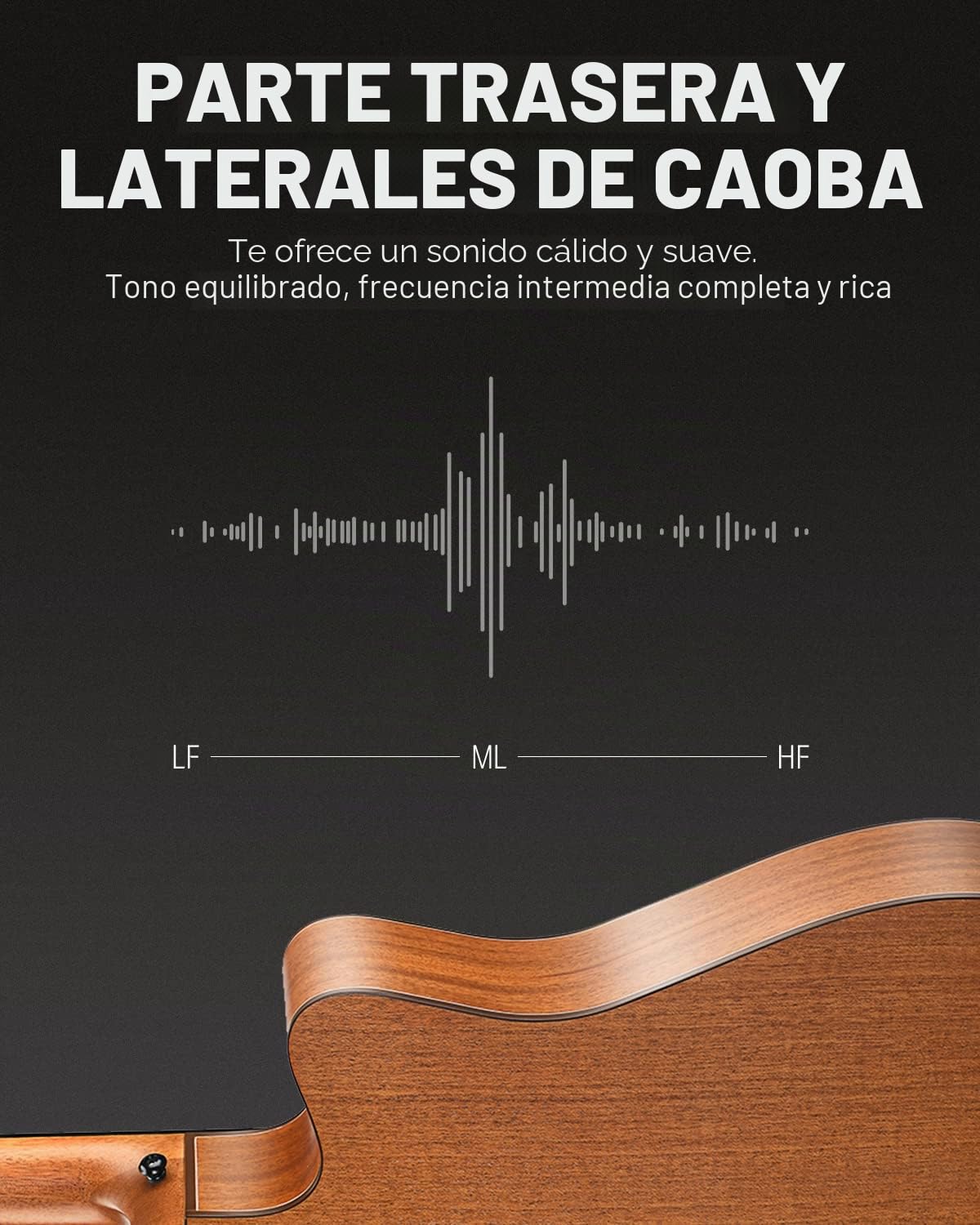 Kit de guitarra acústica Donner para zurdos principiantes adultos, tamaño completo 41 pulgadas cutaway, set con funda, correa, afinador, cejilla, golpeador y cuerdas, modelo DAG-1CL