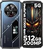 V40 Pro 5G Rugged Phone 6.78 36GB  512GB Gaming Phones Size 7300 200MP AI Camera 8680mAh Android 14