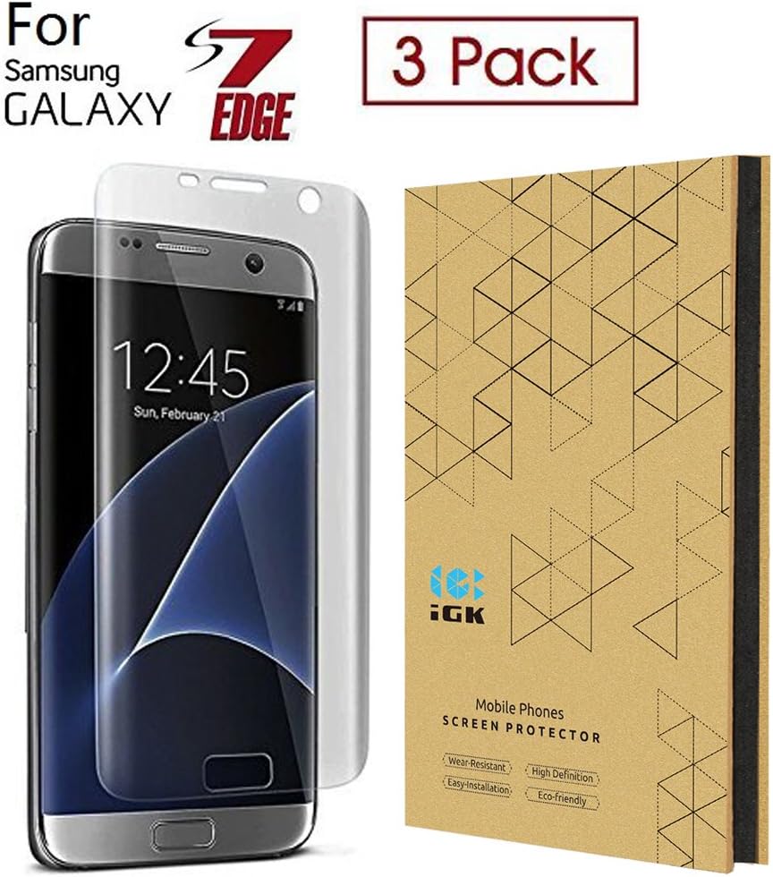 Samsung Galaxy S7 Edge Screen Protector Full Screen Coverage HD Ultra Clear Anti-Explosion Film (3 Pack)