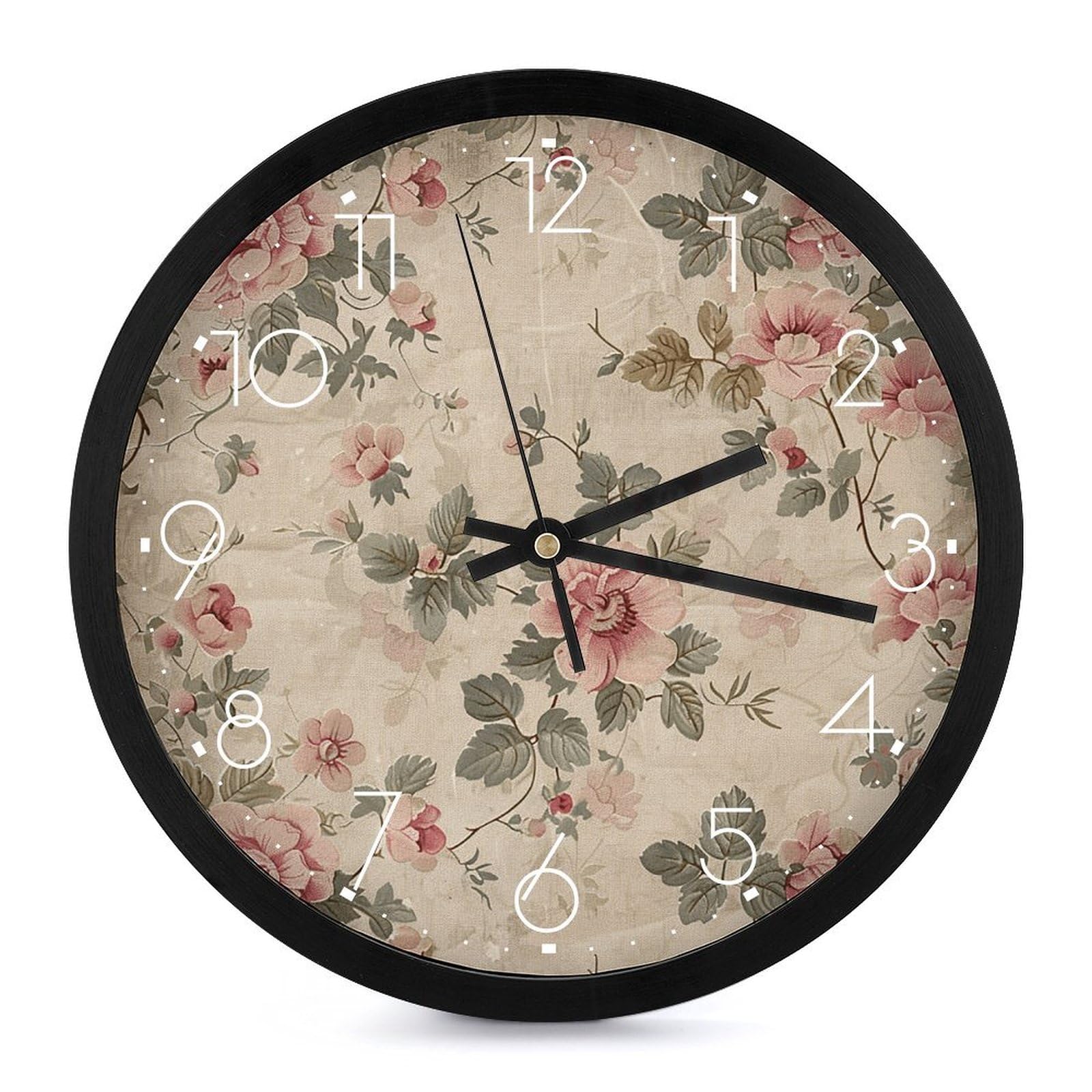 Horloge murale rétro fleurie : oubliez le tic-tac dans le salon